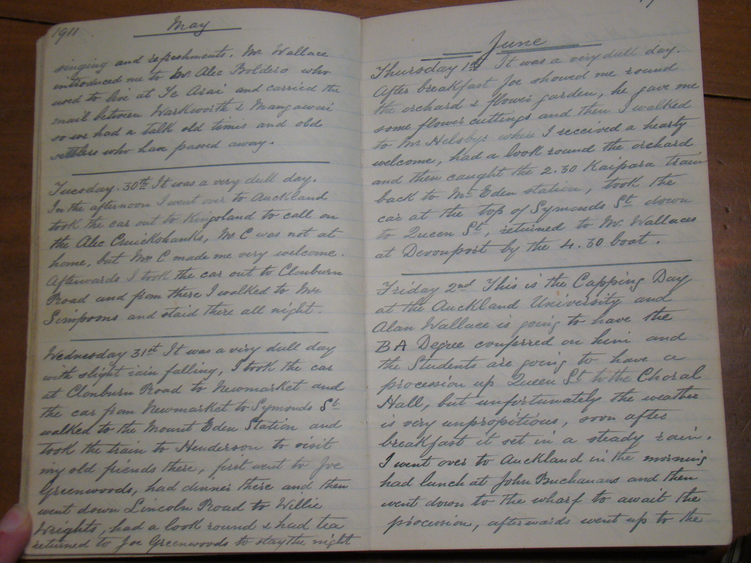 Original CS Clarke diary page