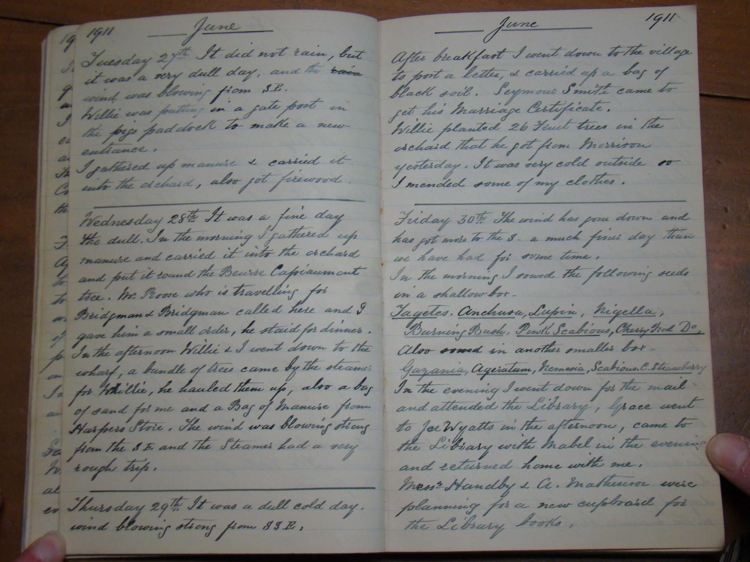 Original CS Clarke diary page