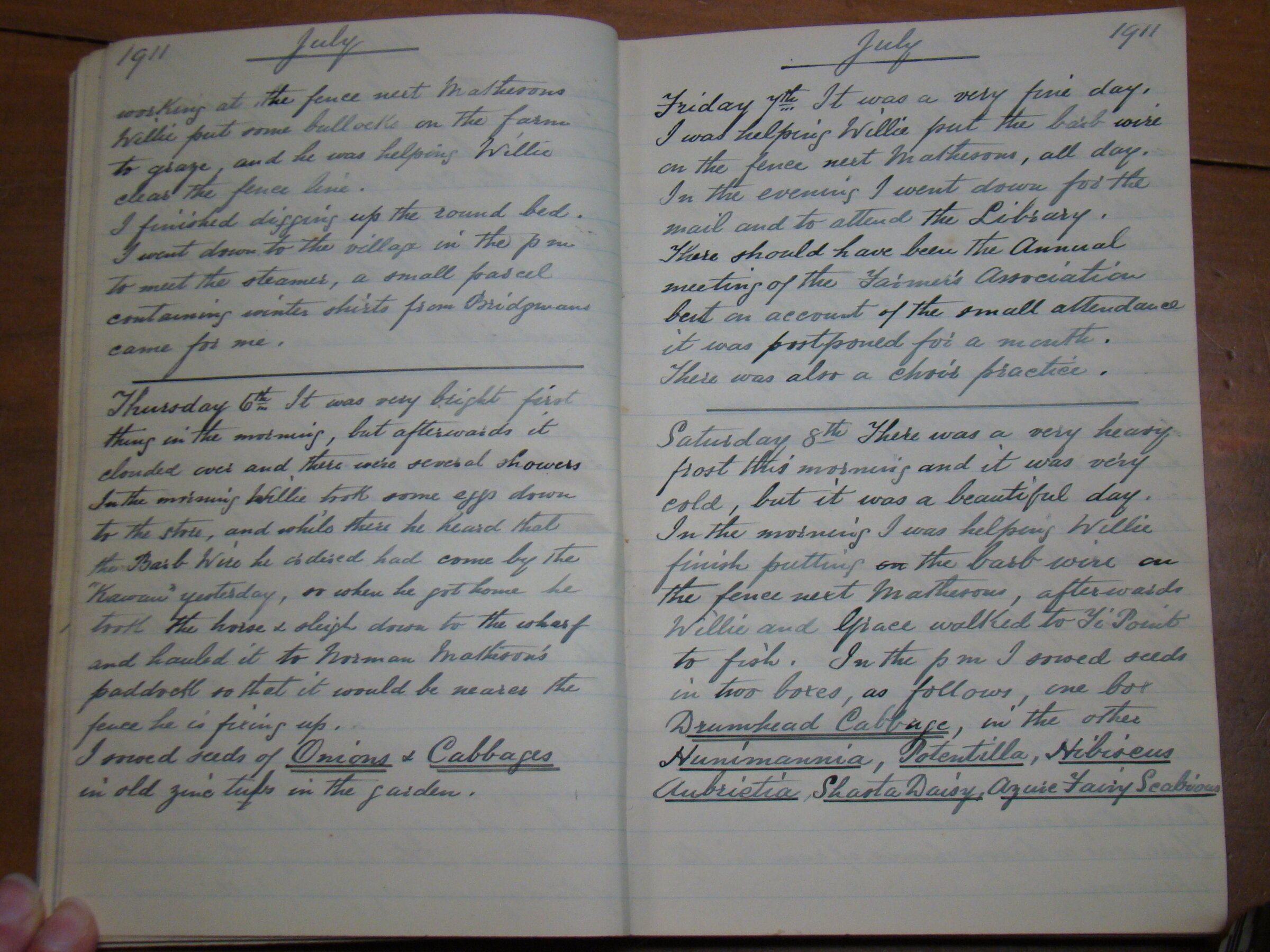 Original CS Clarke diary page