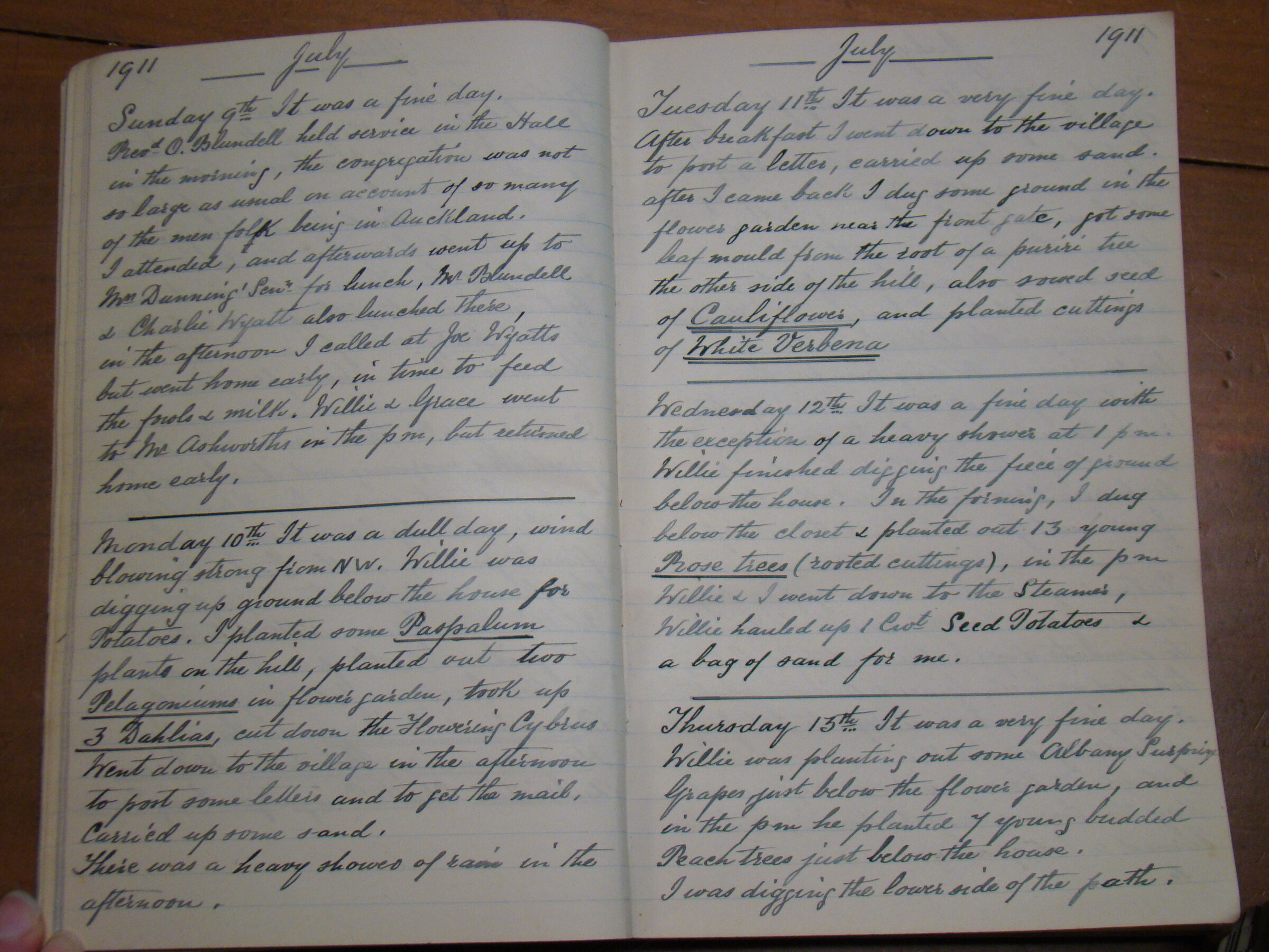 Original CS Clarke diary page