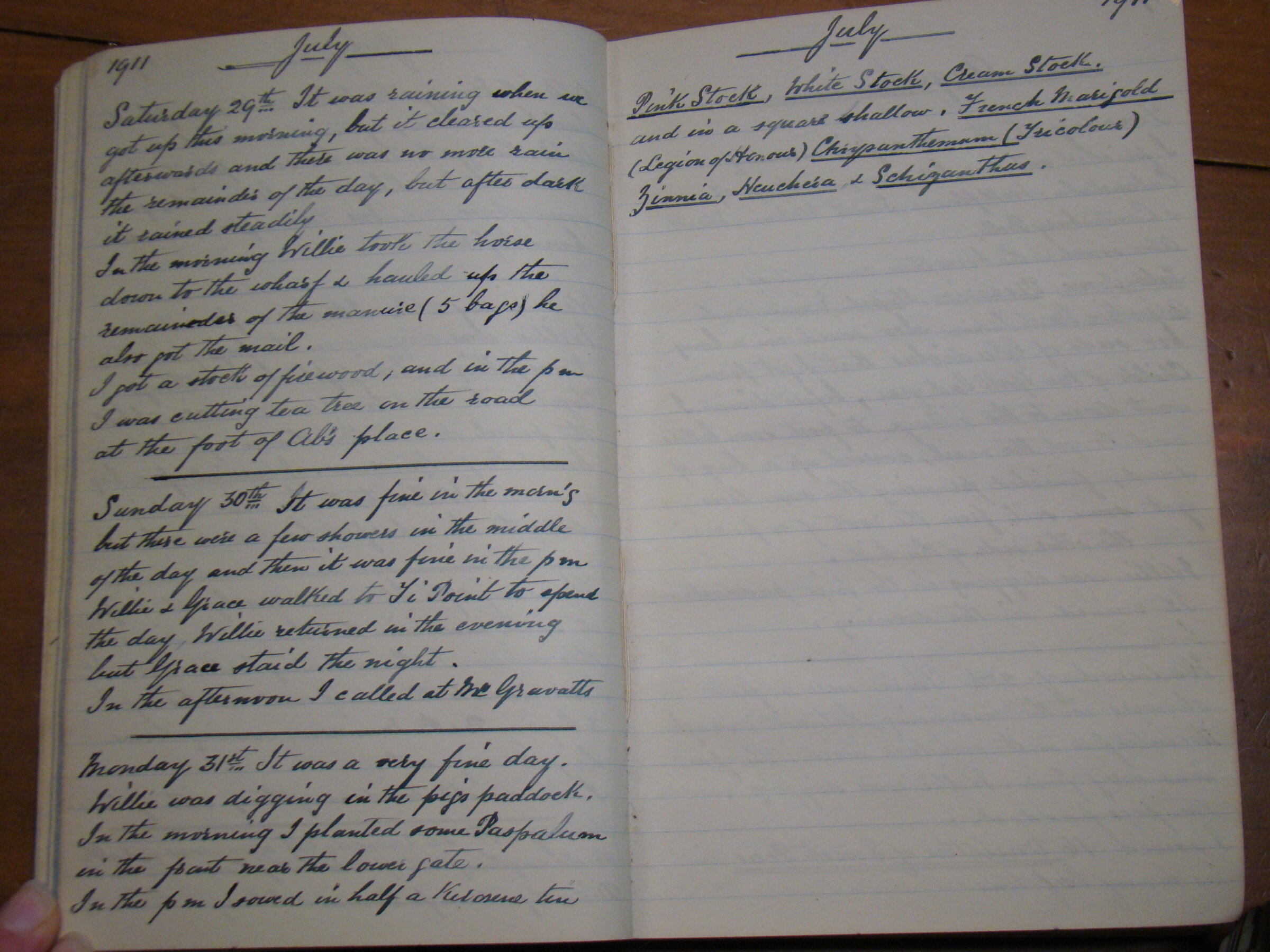 Original CS Clarke diary page