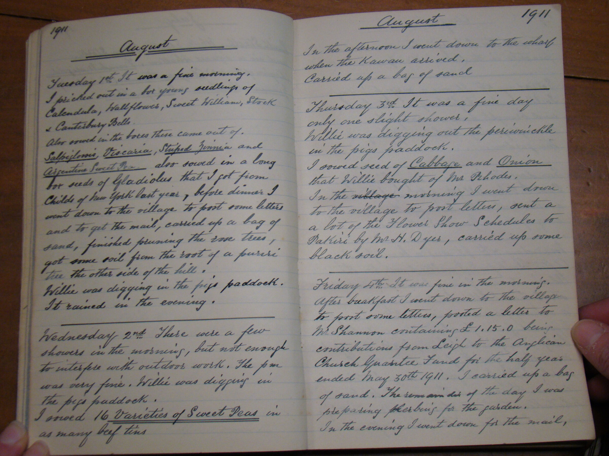 Original CS Clarke diary page