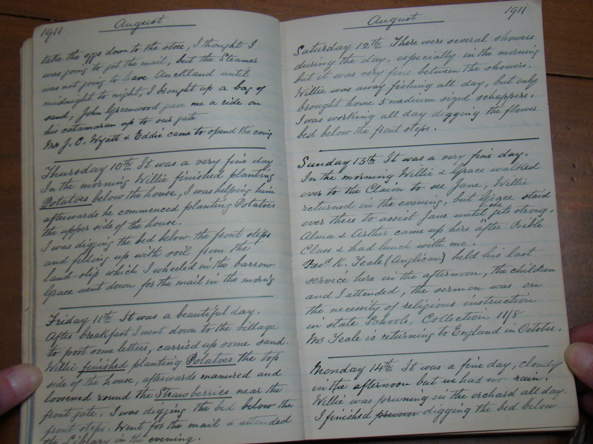 Original CS Clarke diary page