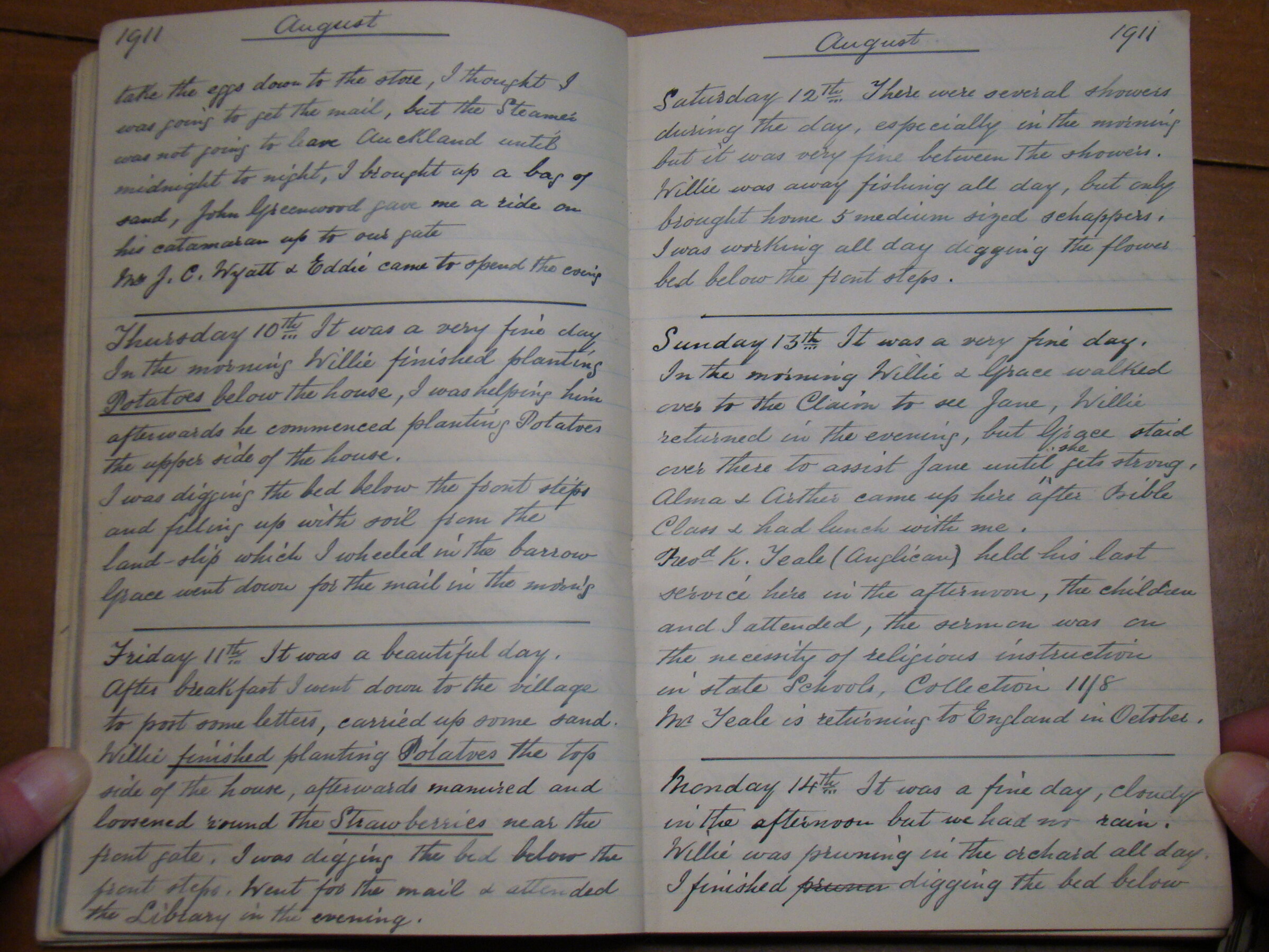 Original CS Clarke diary page