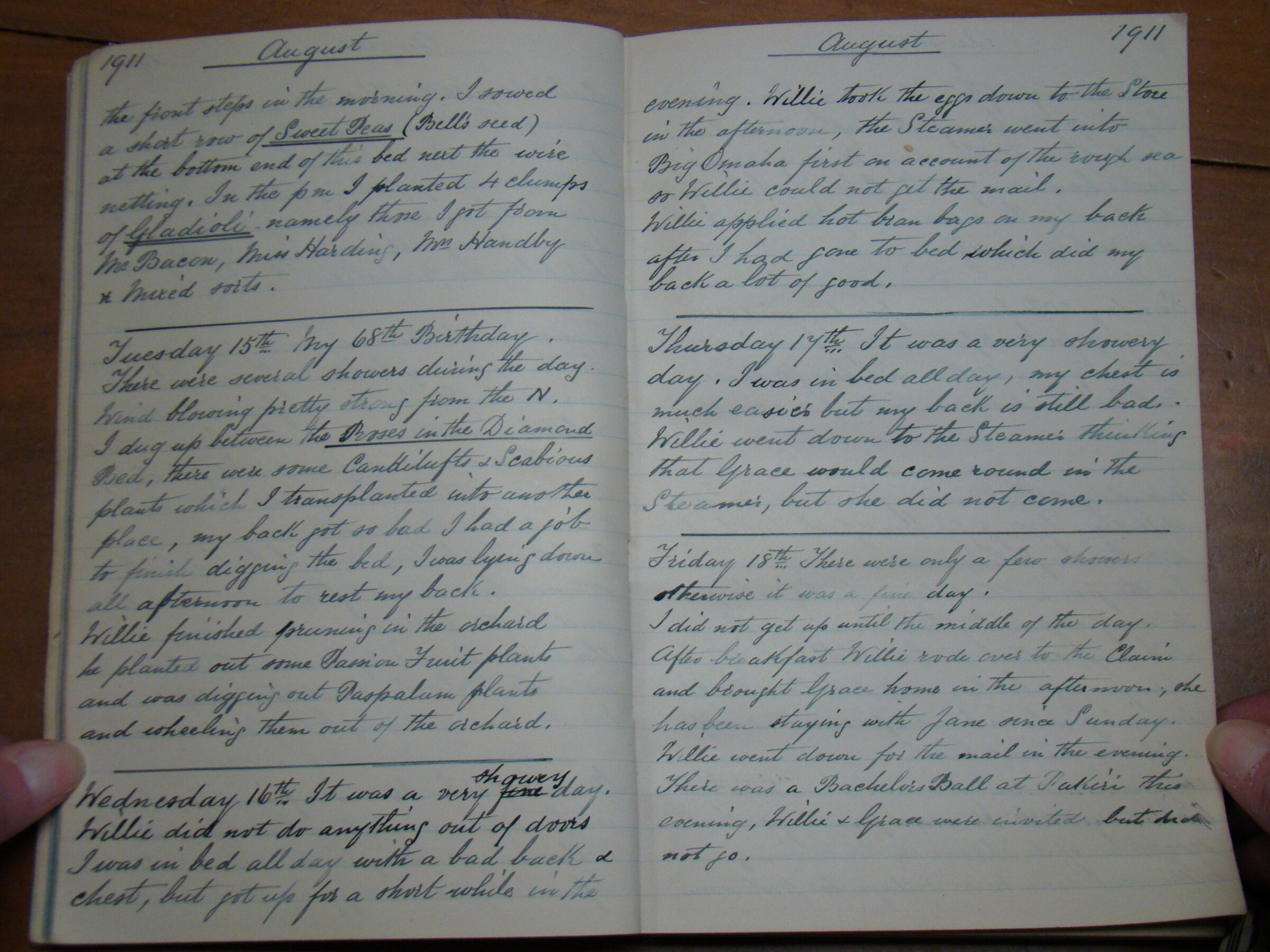 Original CS Clarke diary page