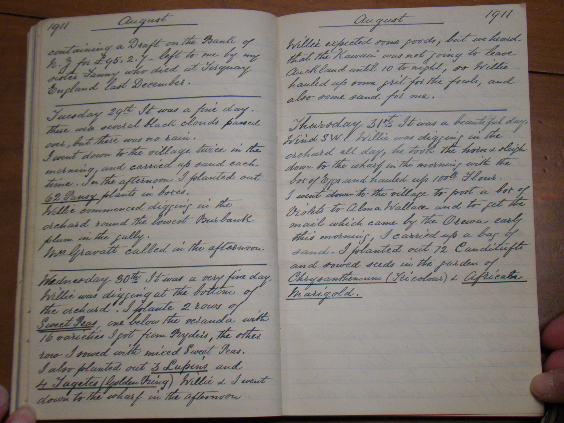 Original CS Clarke diary page