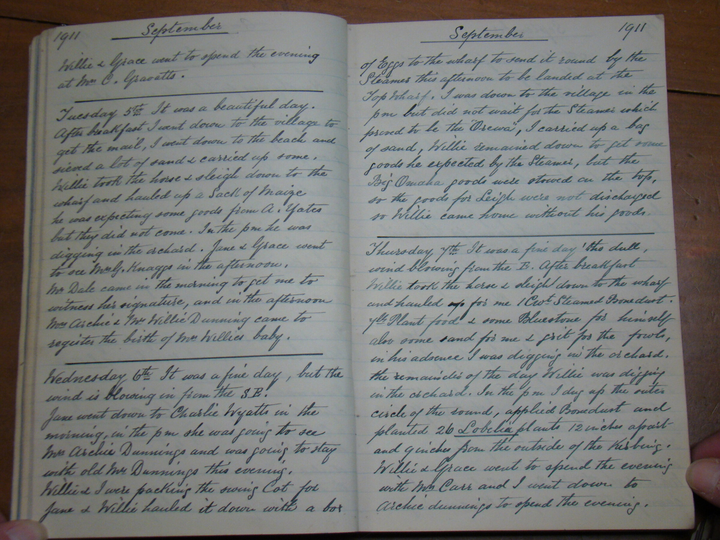 Original CS Clarke diary page