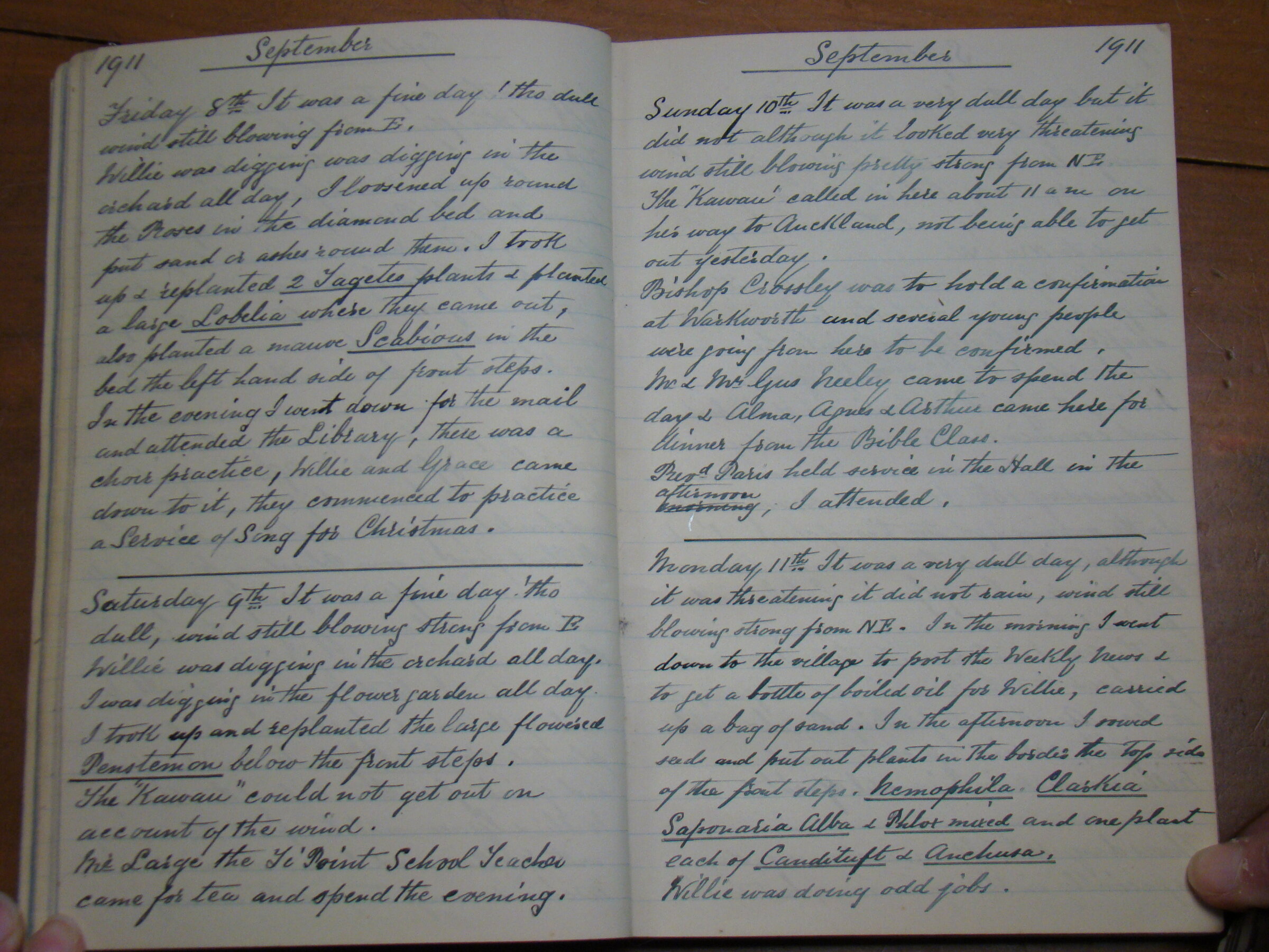 Original CS Clarke diary page
