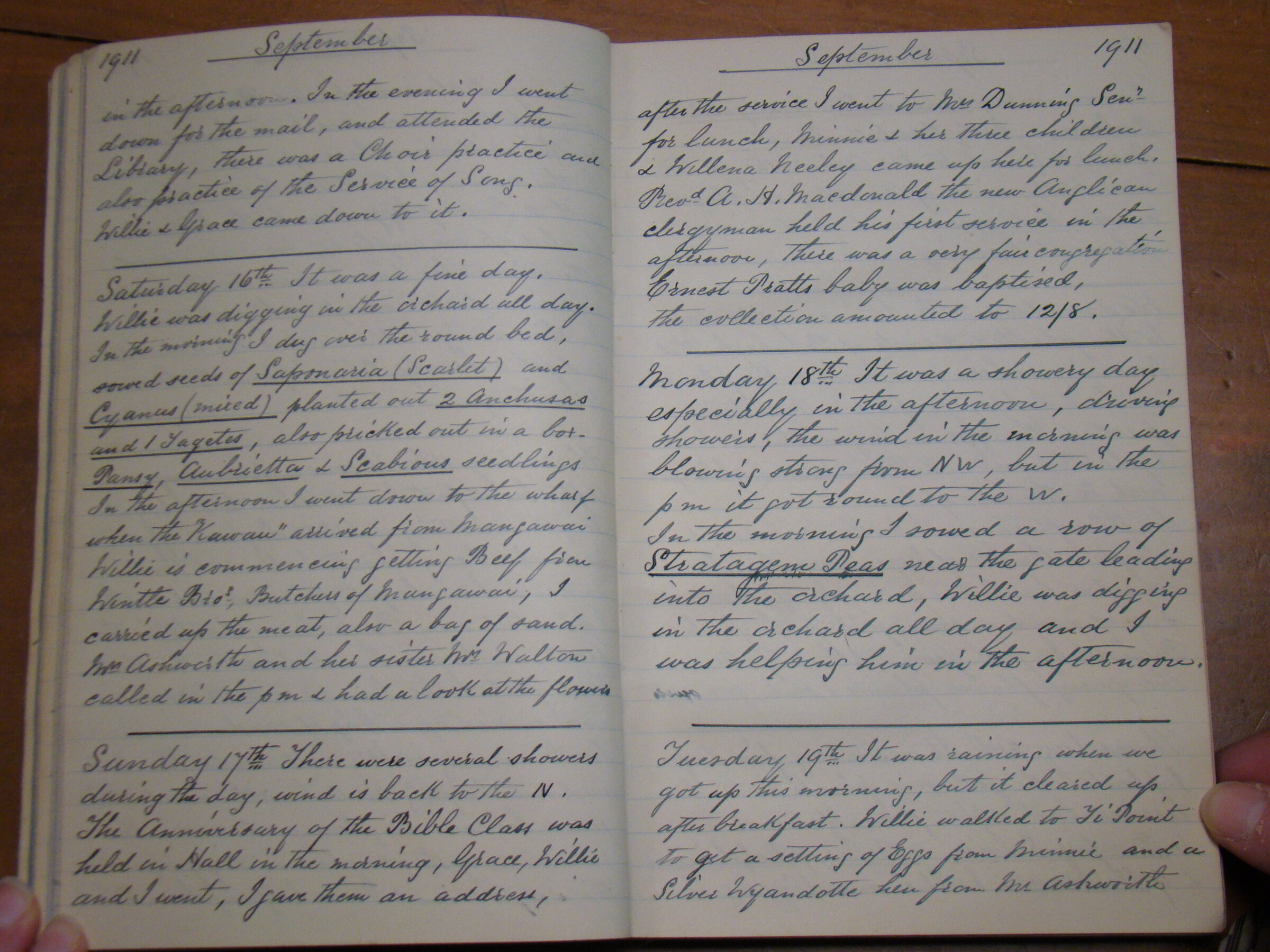 Original CS Clarke diary page
