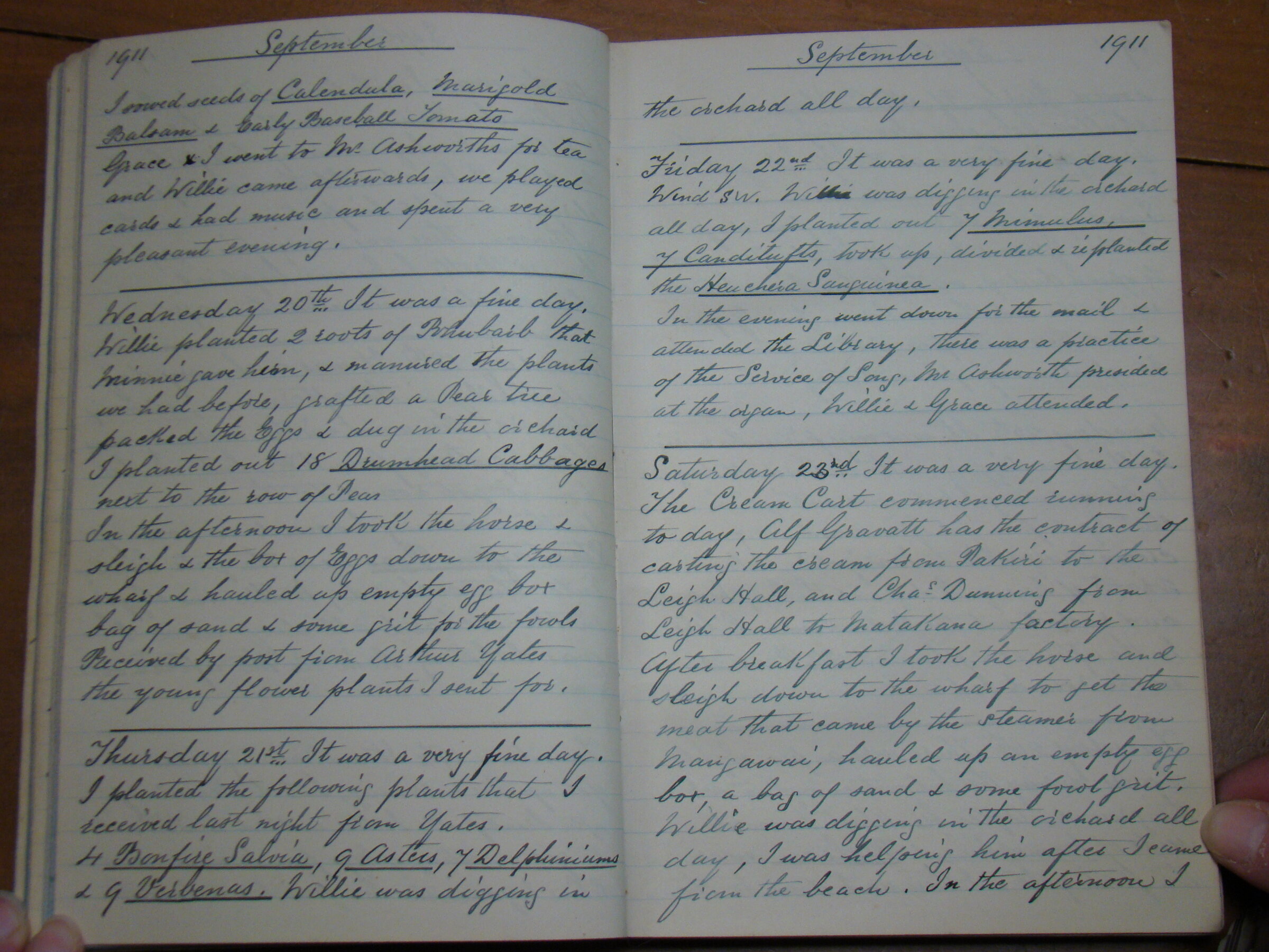 Original CS Clarke diary page