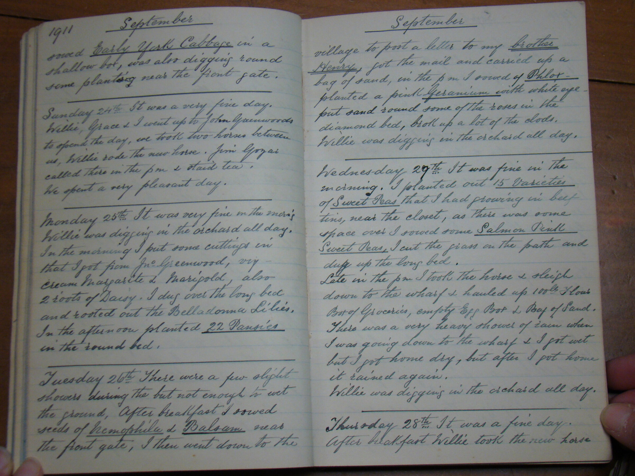 Original CS Clarke diary page