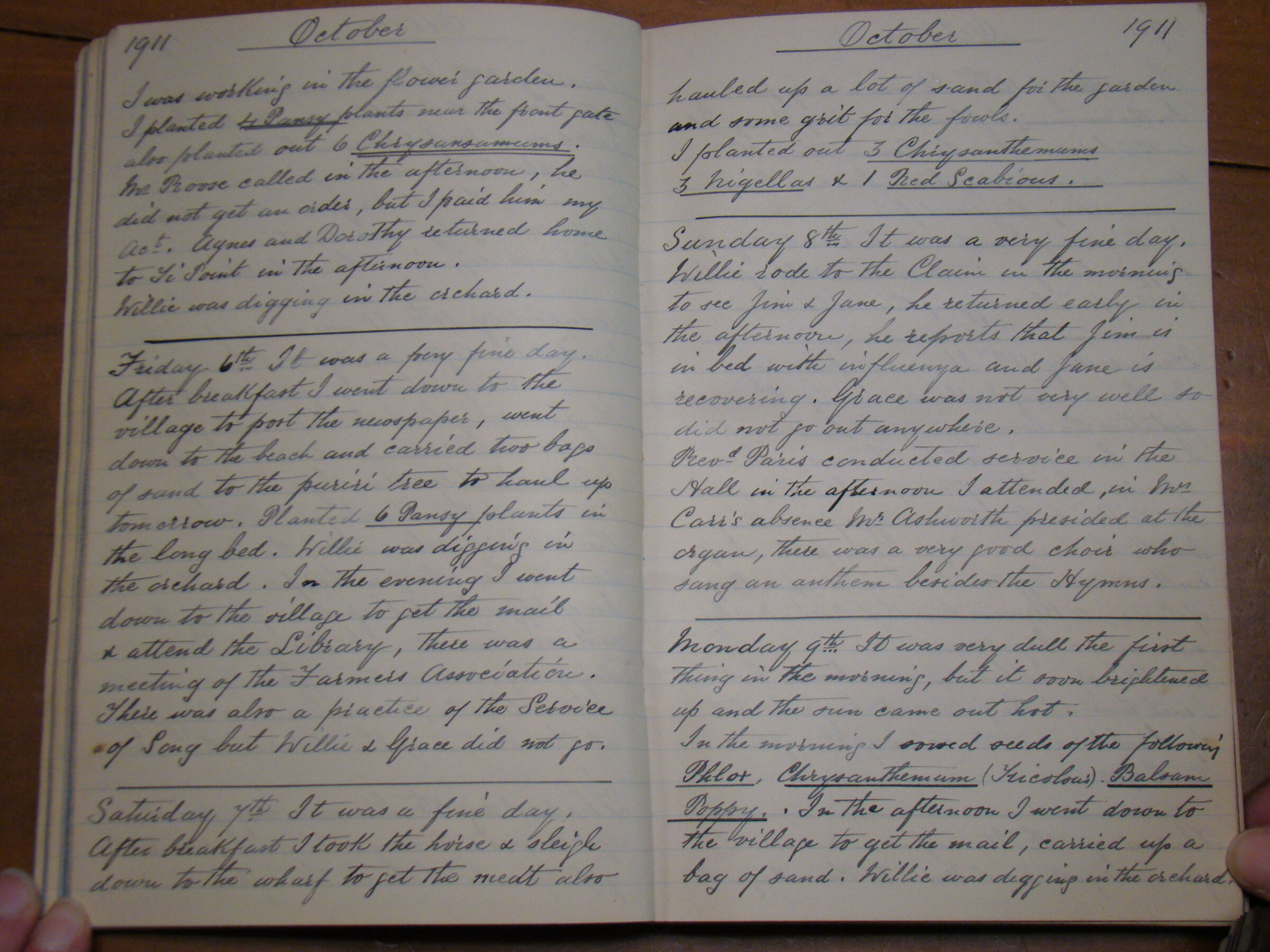 Original CS Clarke diary page