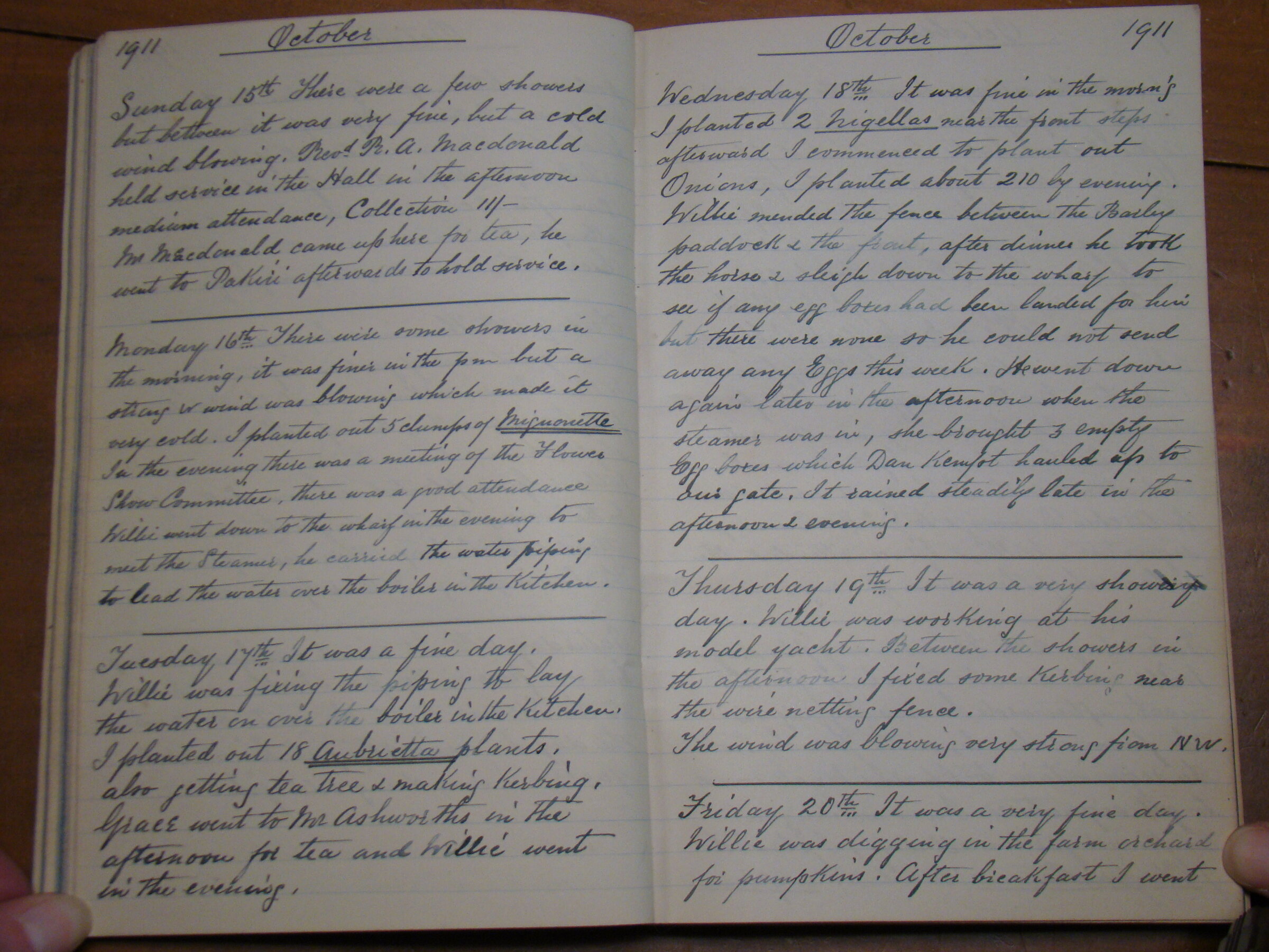 Original CS Clarke diary page