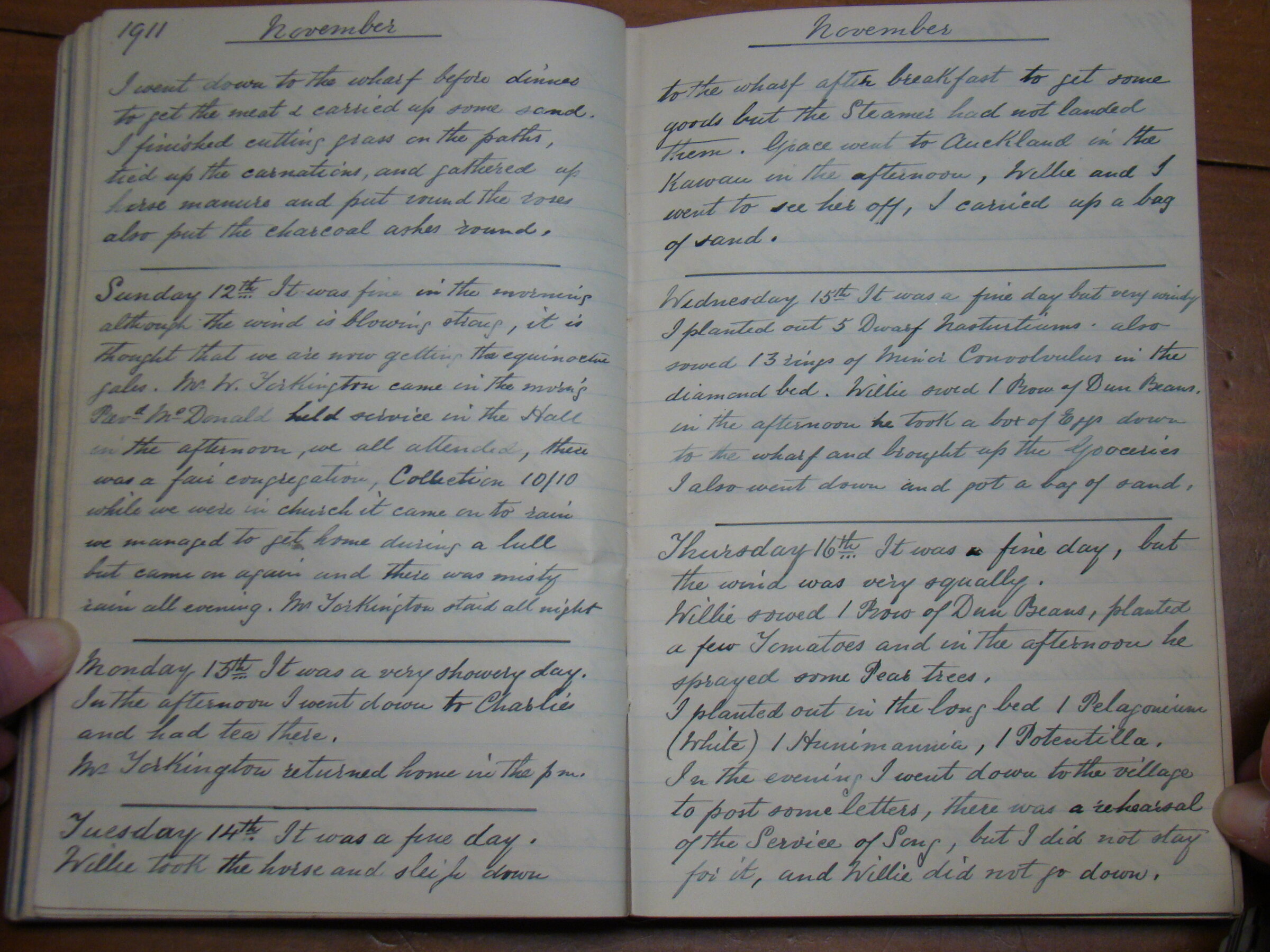Original CS Clarke diary page