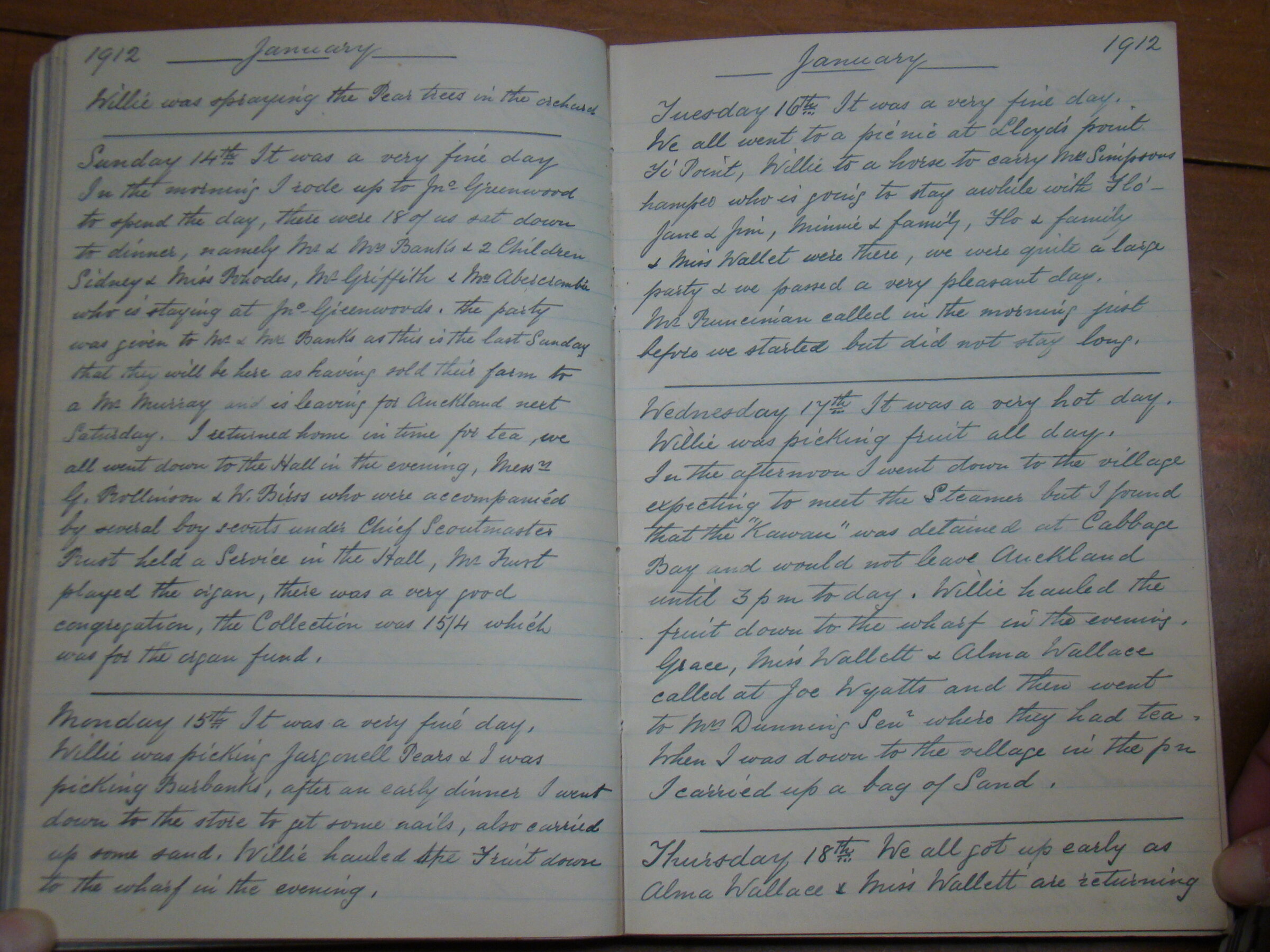 Original CS Clarke diary page