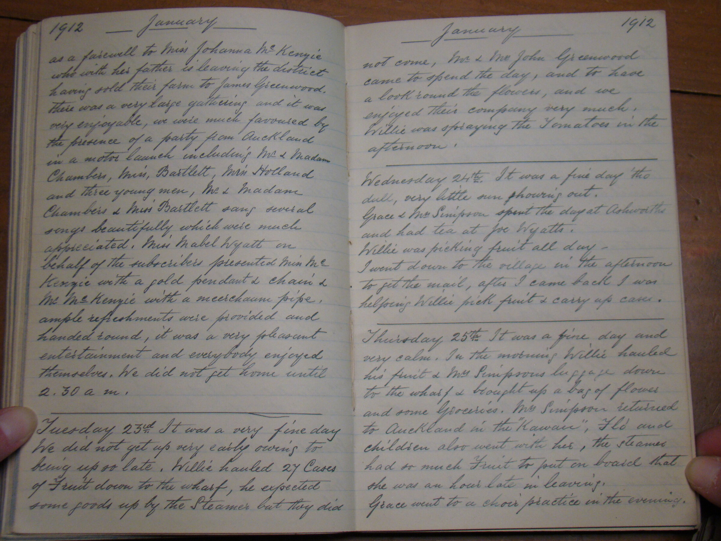 Original CS Clarke diary page