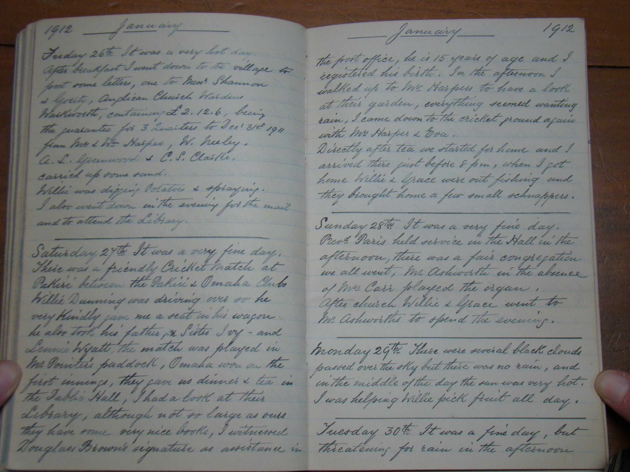 Original CS Clarke diary page