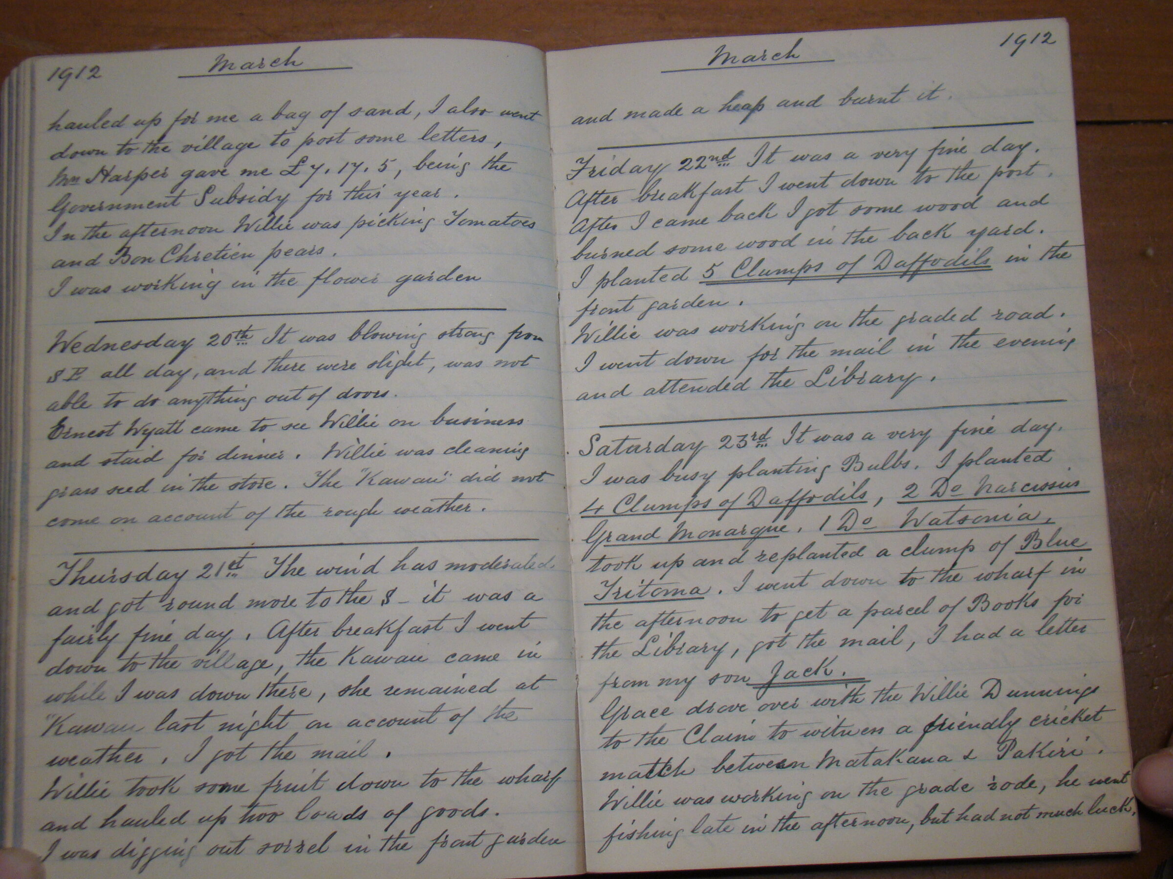Original CS Clarke diary page
