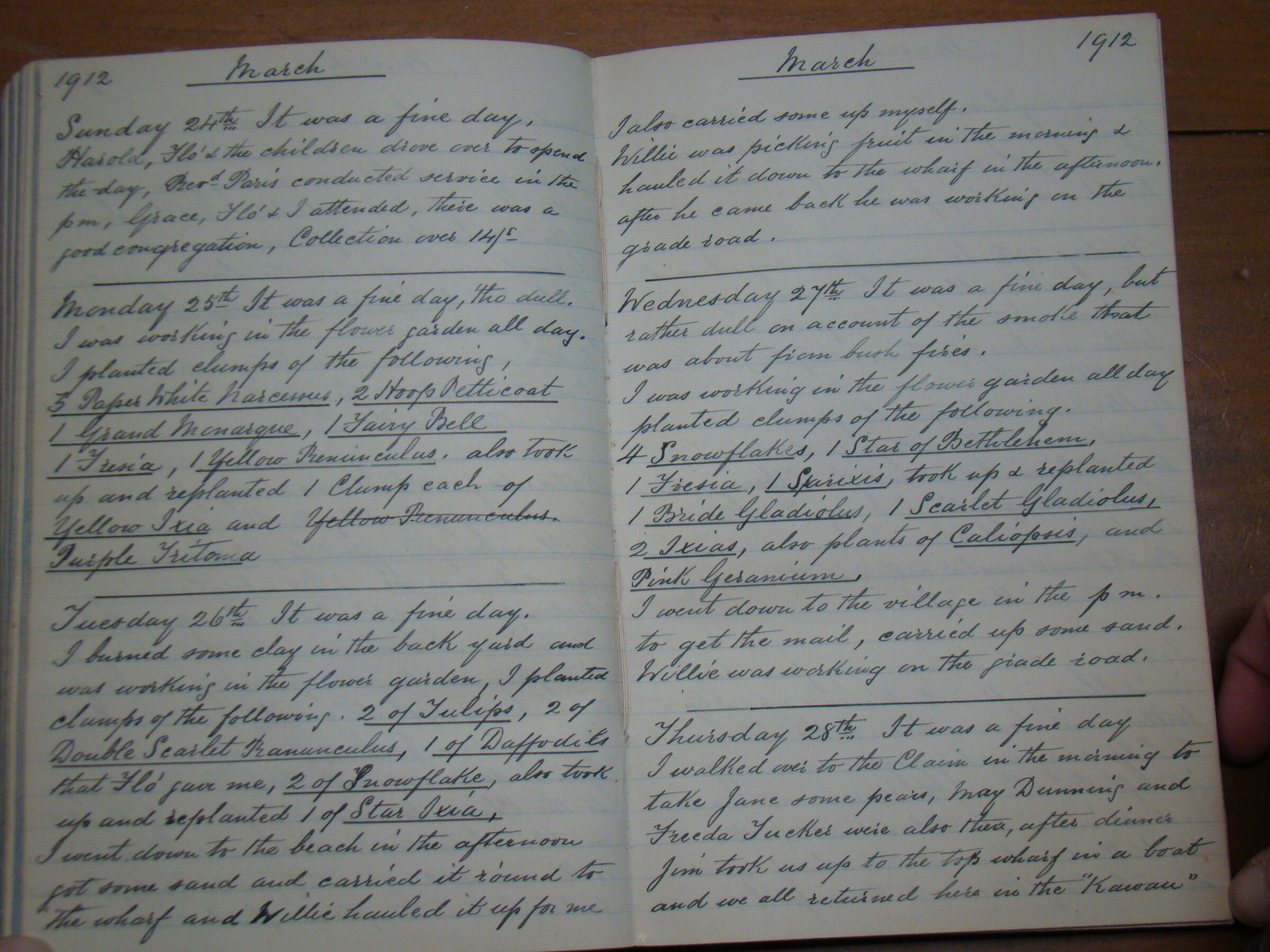 Original CS Clarke diary page