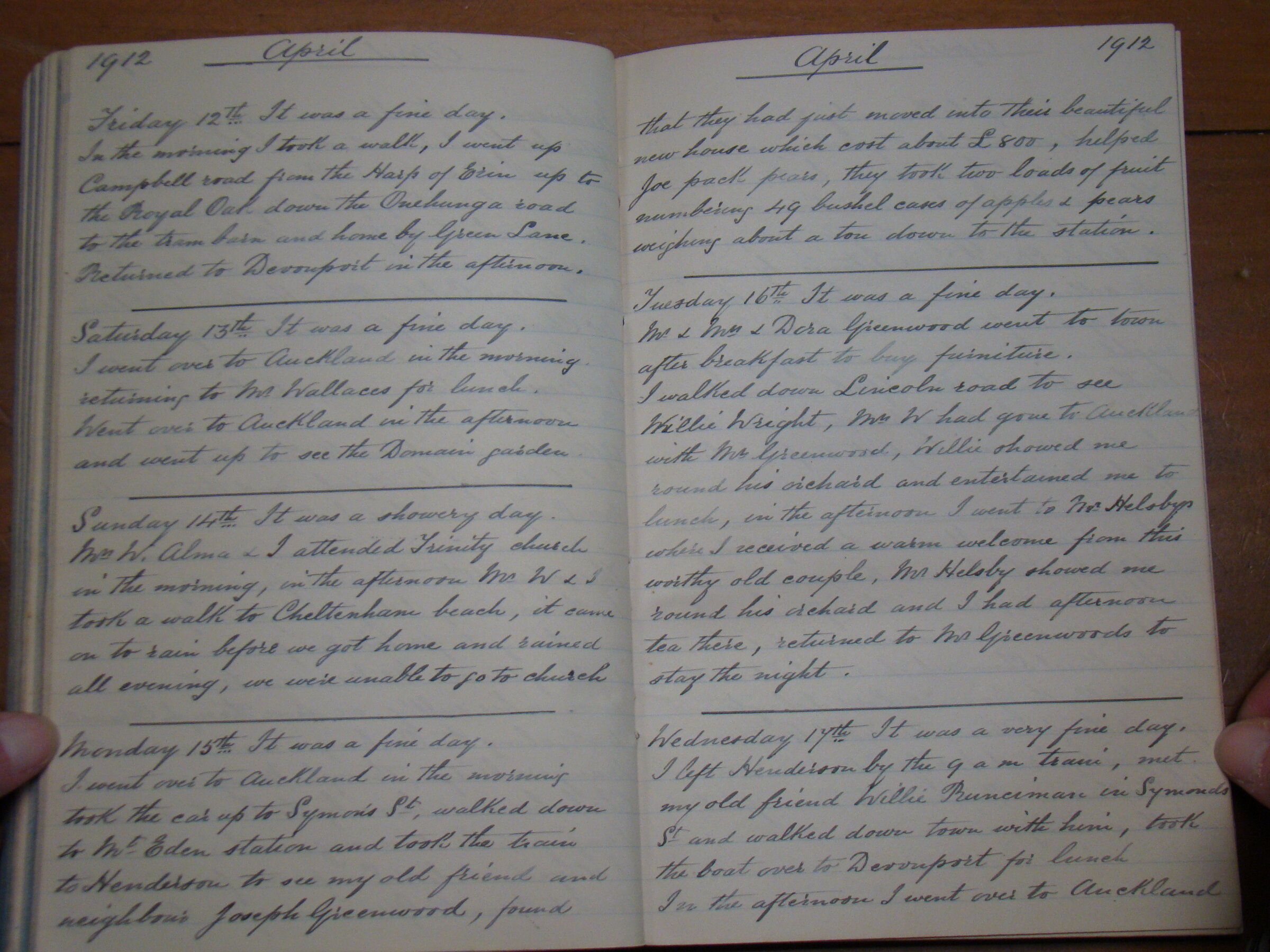 Original CS Clarke diary page