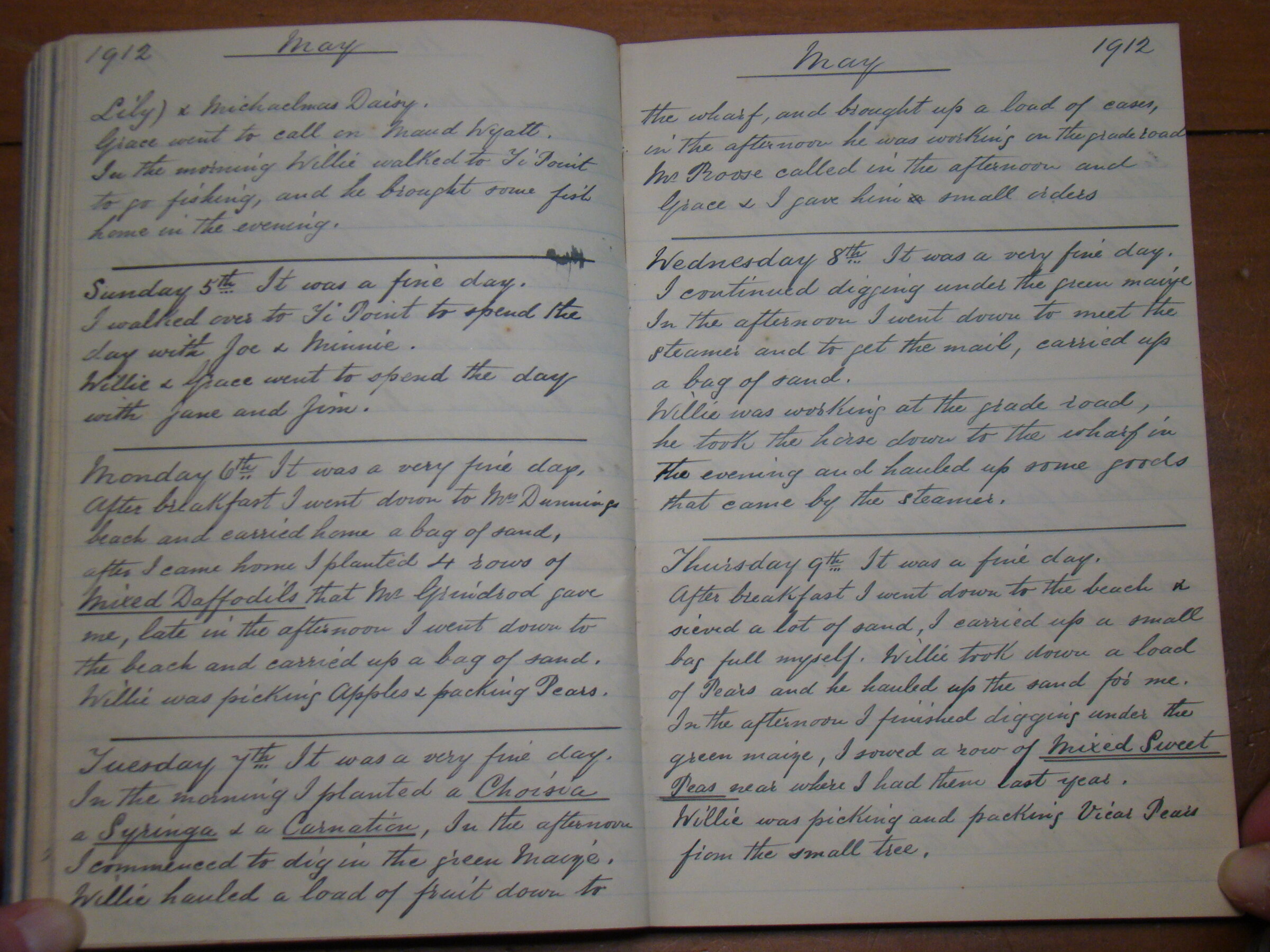 Original CS Clarke diary page