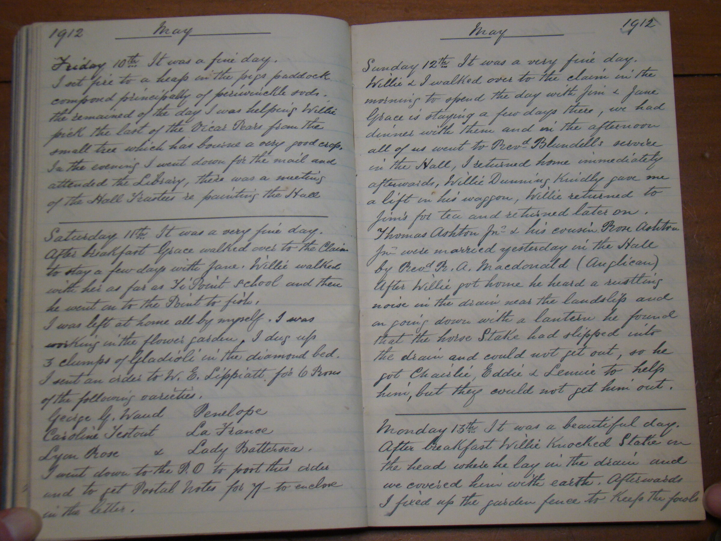 Original CS Clarke diary page