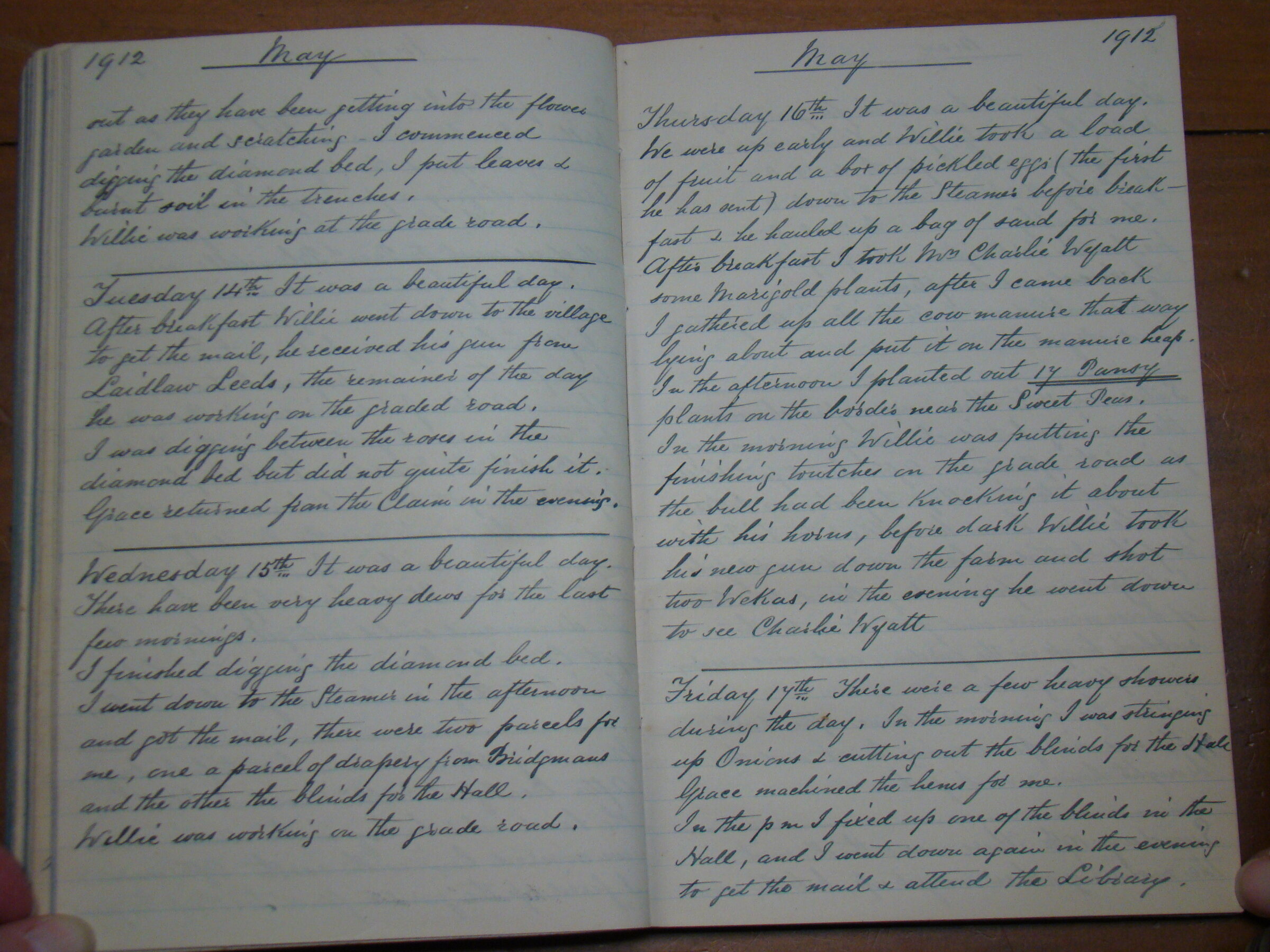 Original CS Clarke diary page