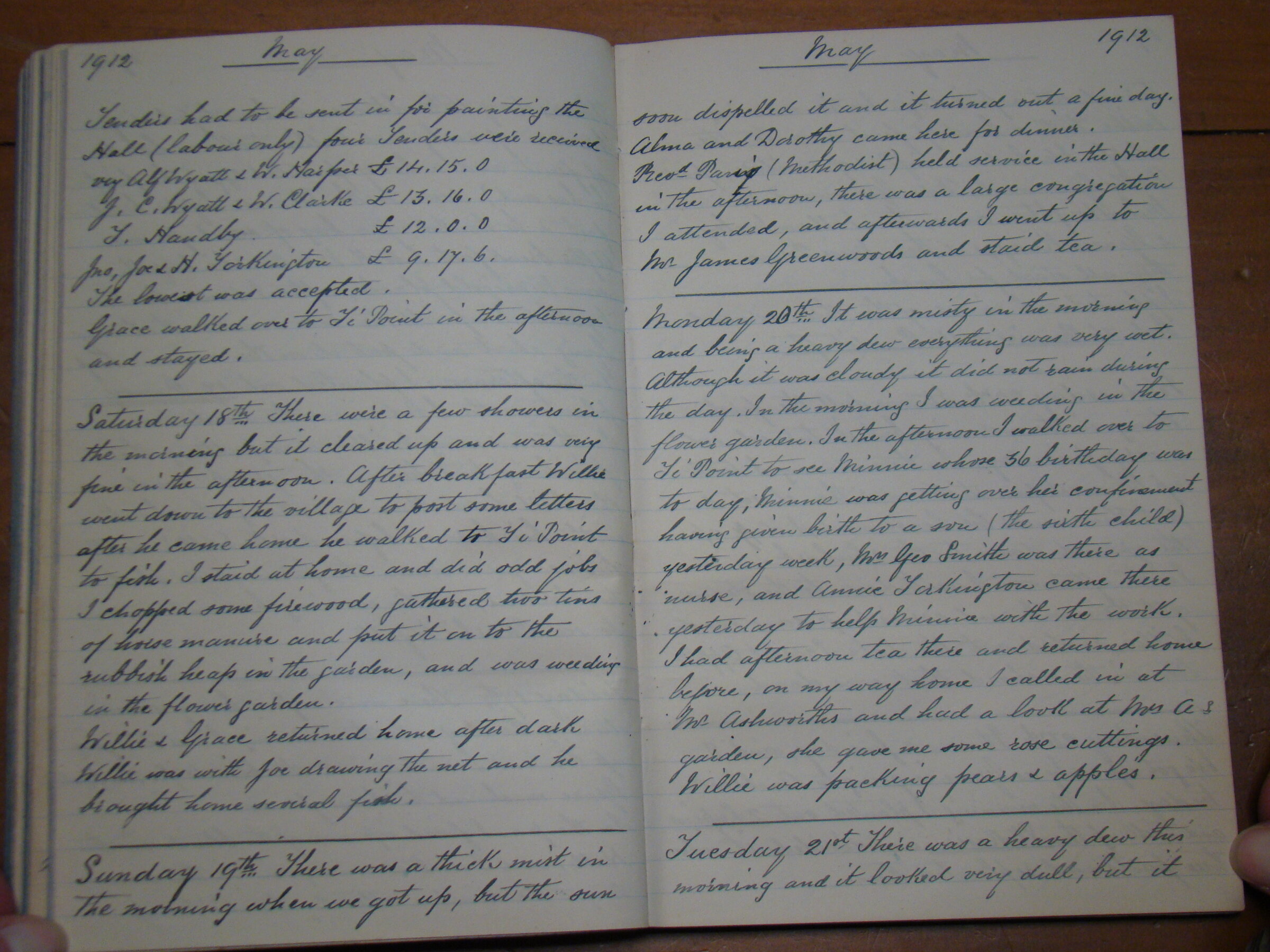 Original CS Clarke diary page