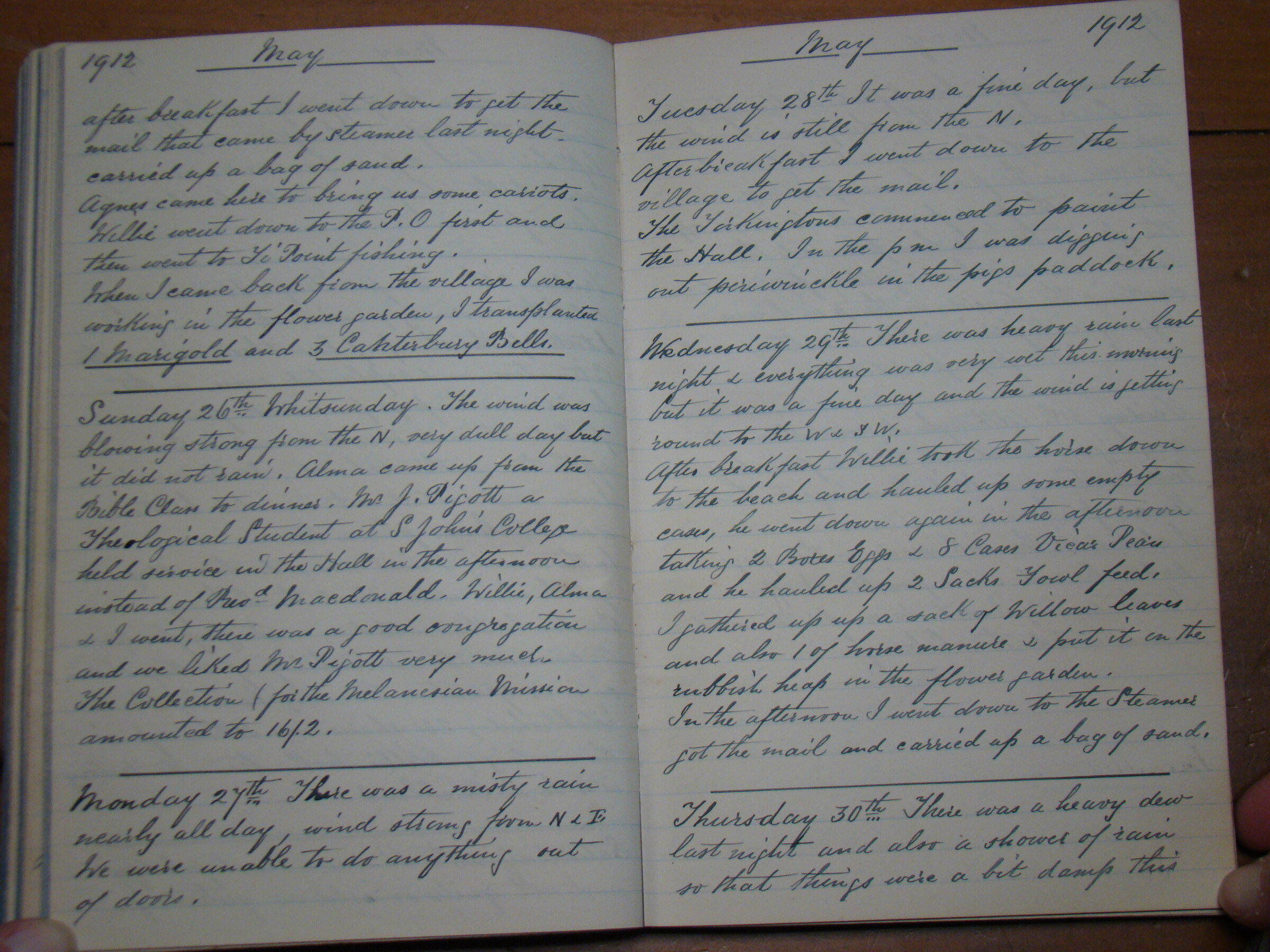 Original CS Clarke diary page