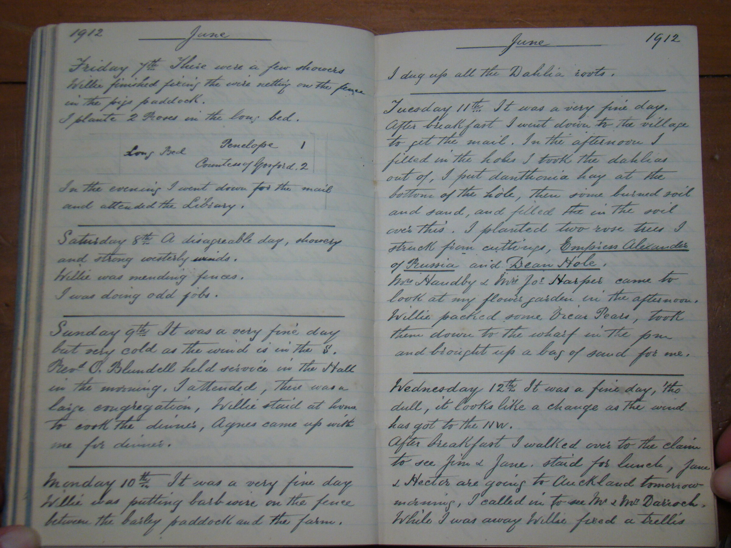 Original CS Clarke diary page