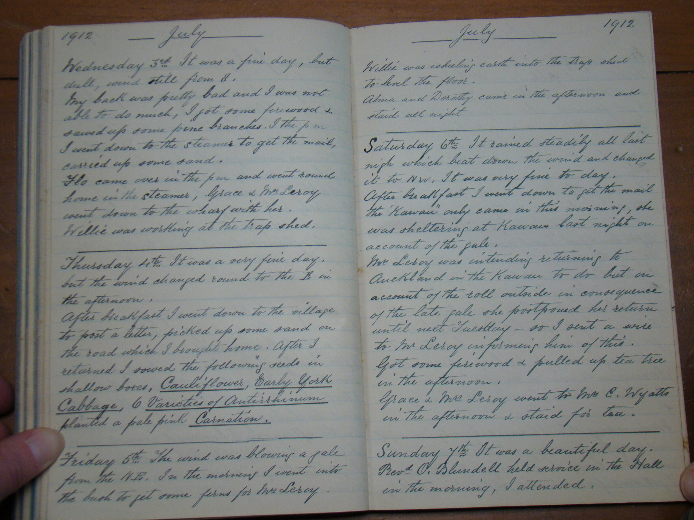 Original CS Clarke diary page