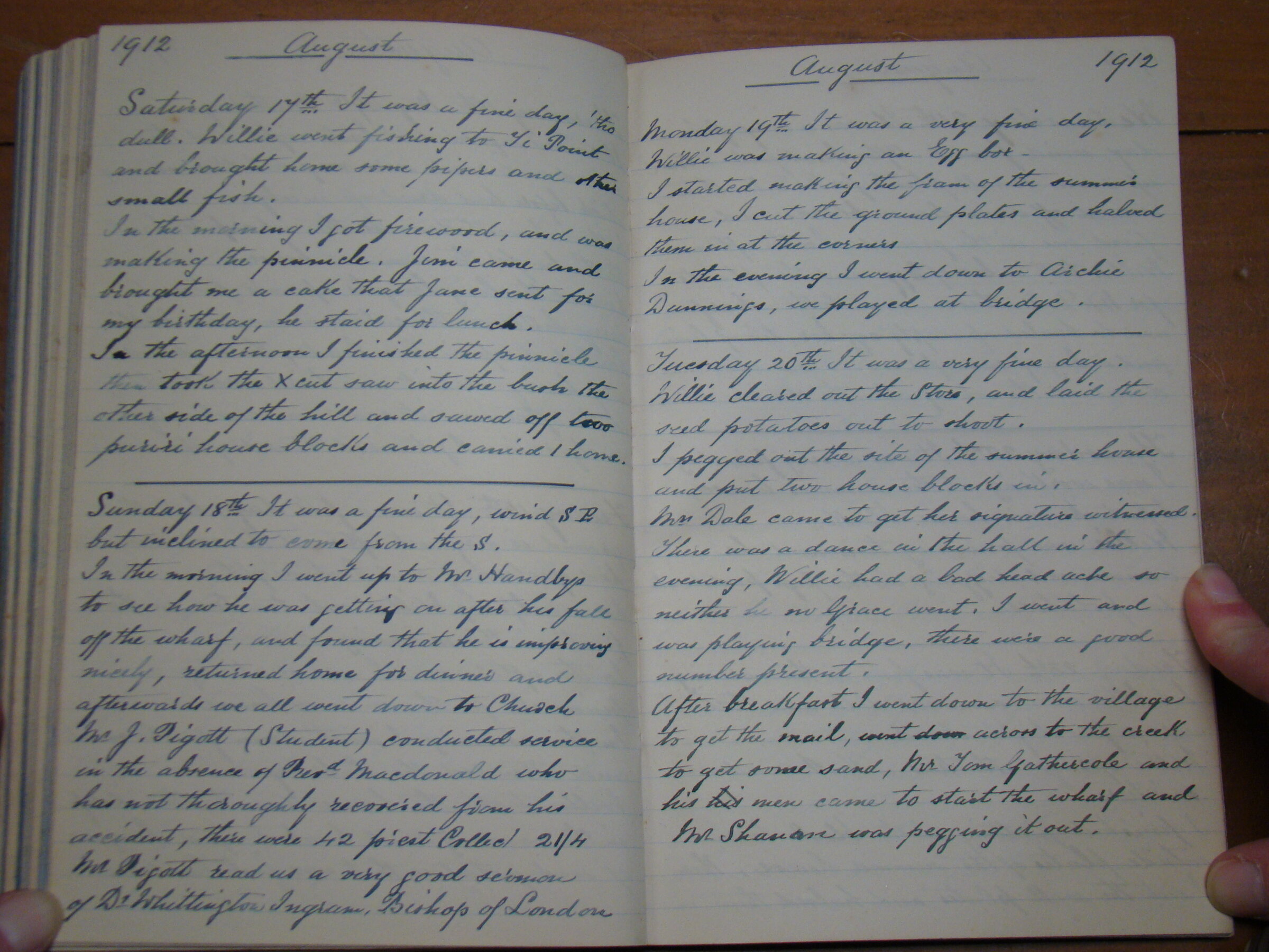 Original CS Clarke diary page