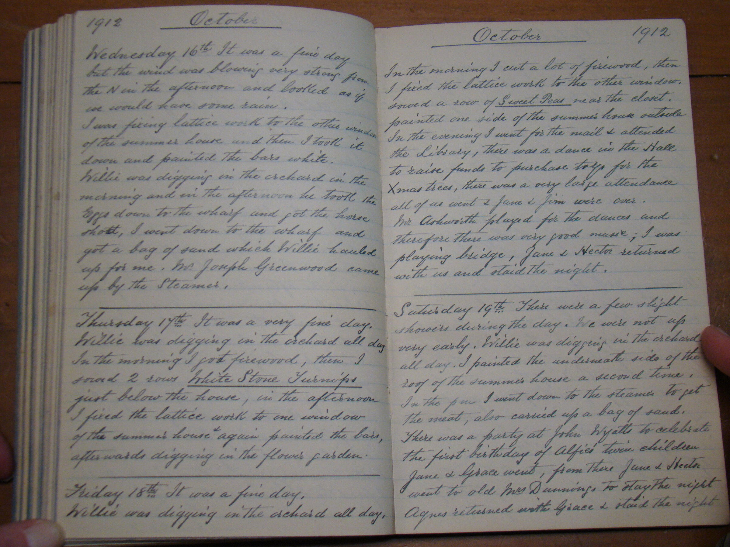 Original CS Clarke diary page