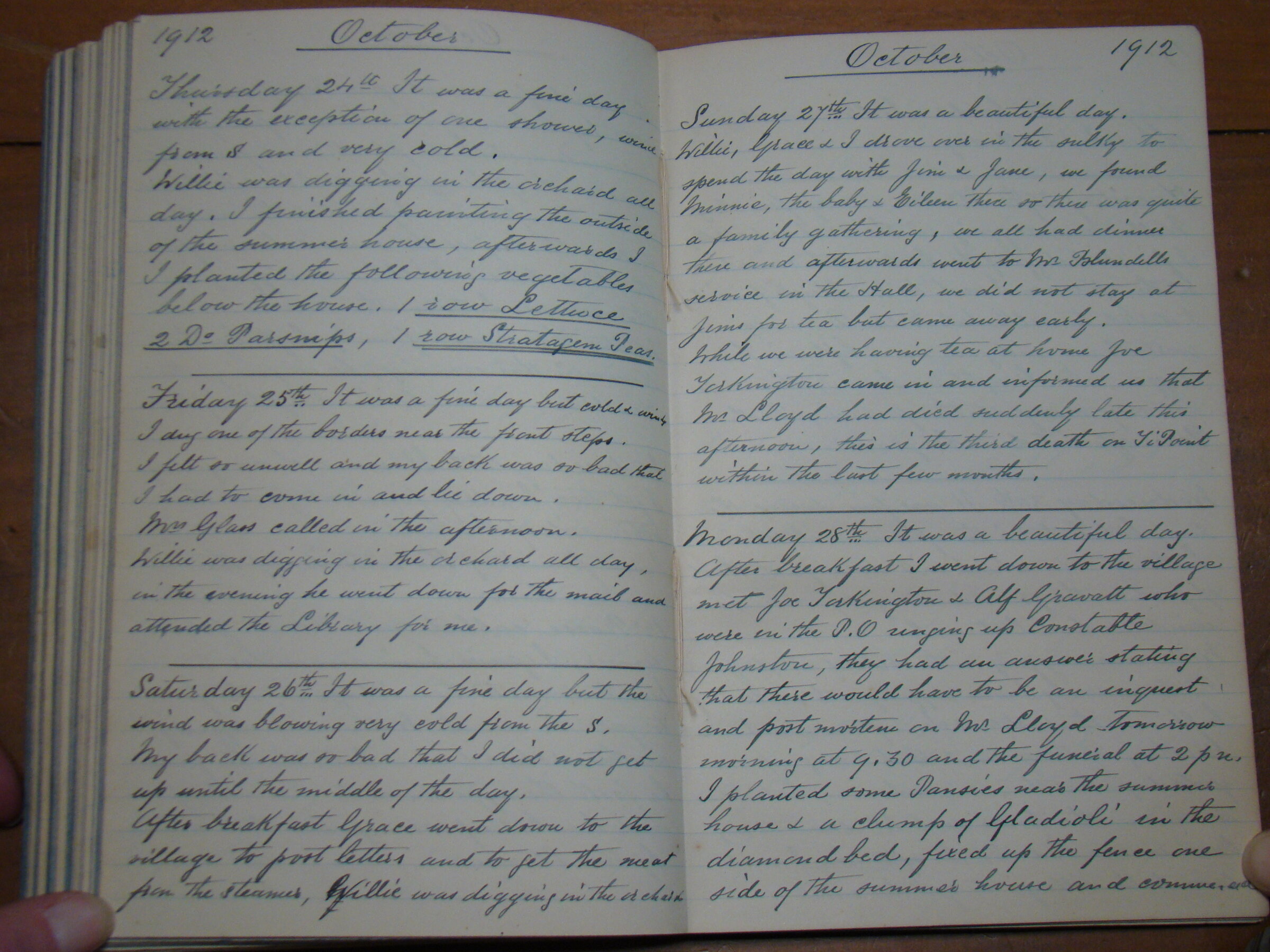 Original CS Clarke diary page