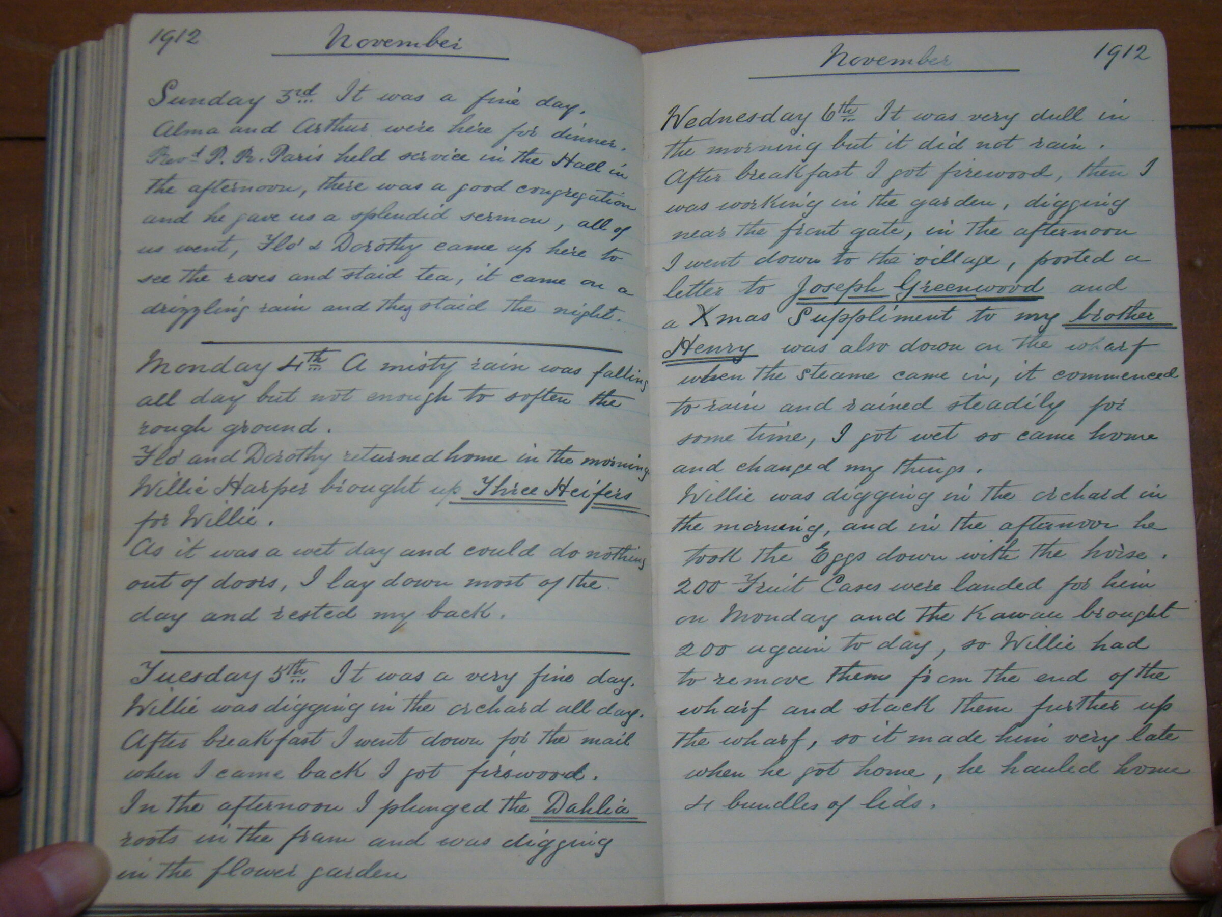 Original CS Clarke diary page