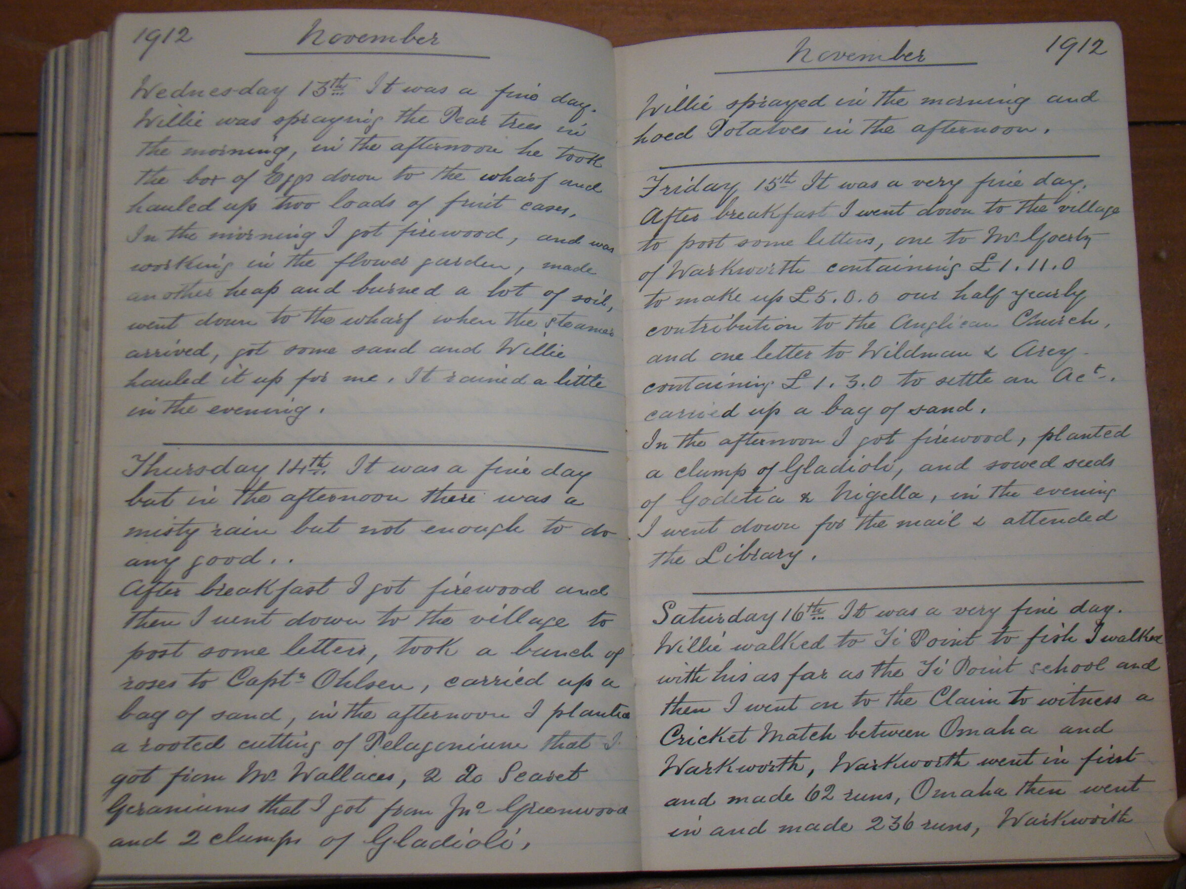 Original CS Clarke diary page
