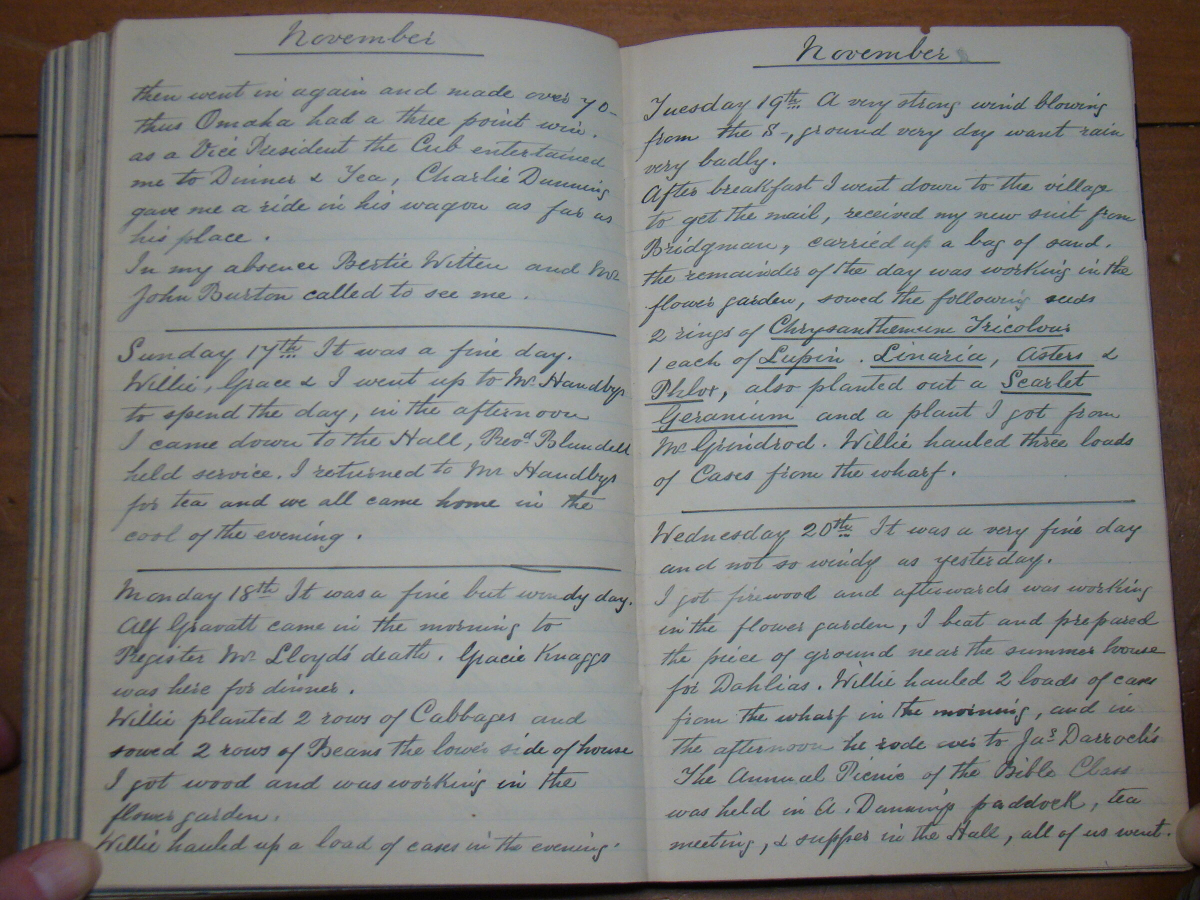 Original CS Clarke diary page