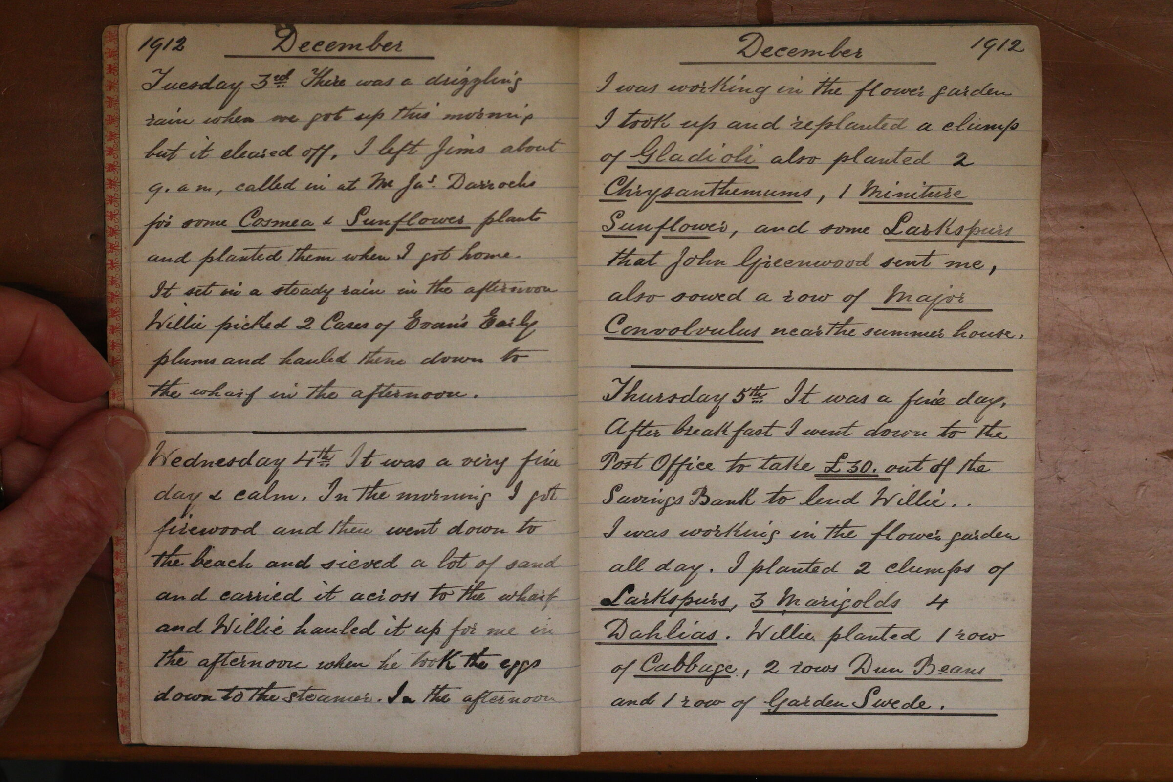Original CS Clarke diary page