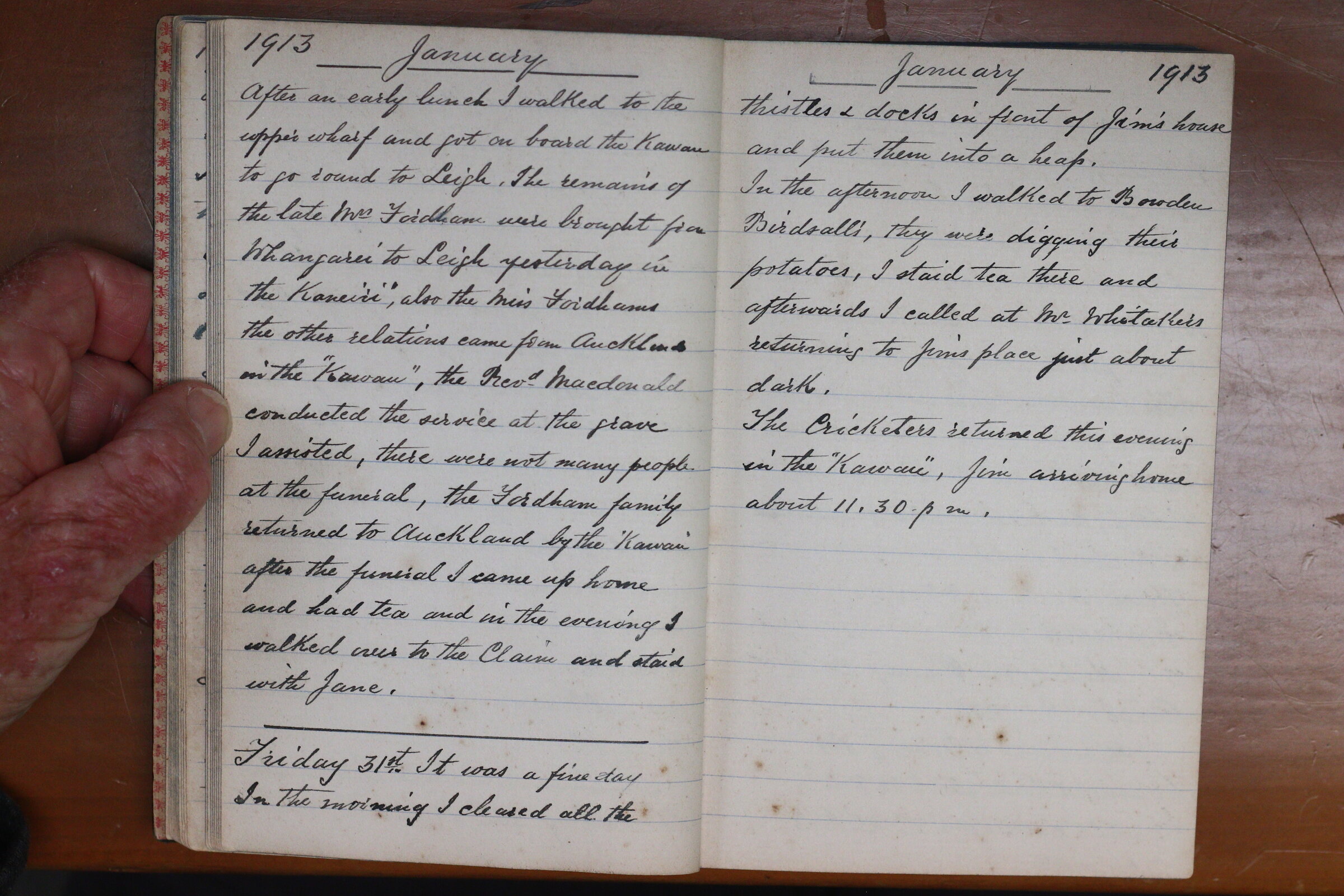 Original CS Clarke diary page