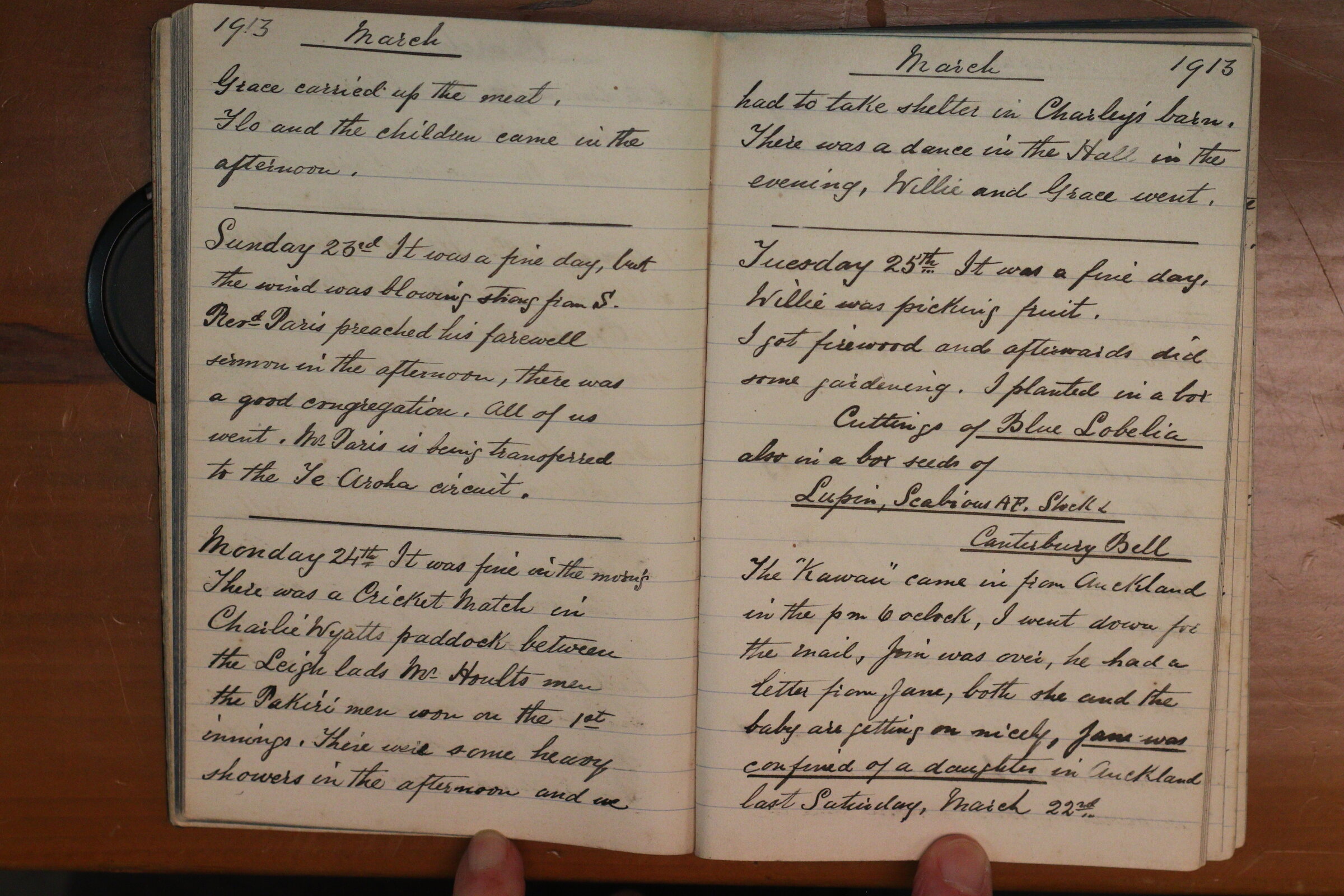 Original CS Clarke diary page