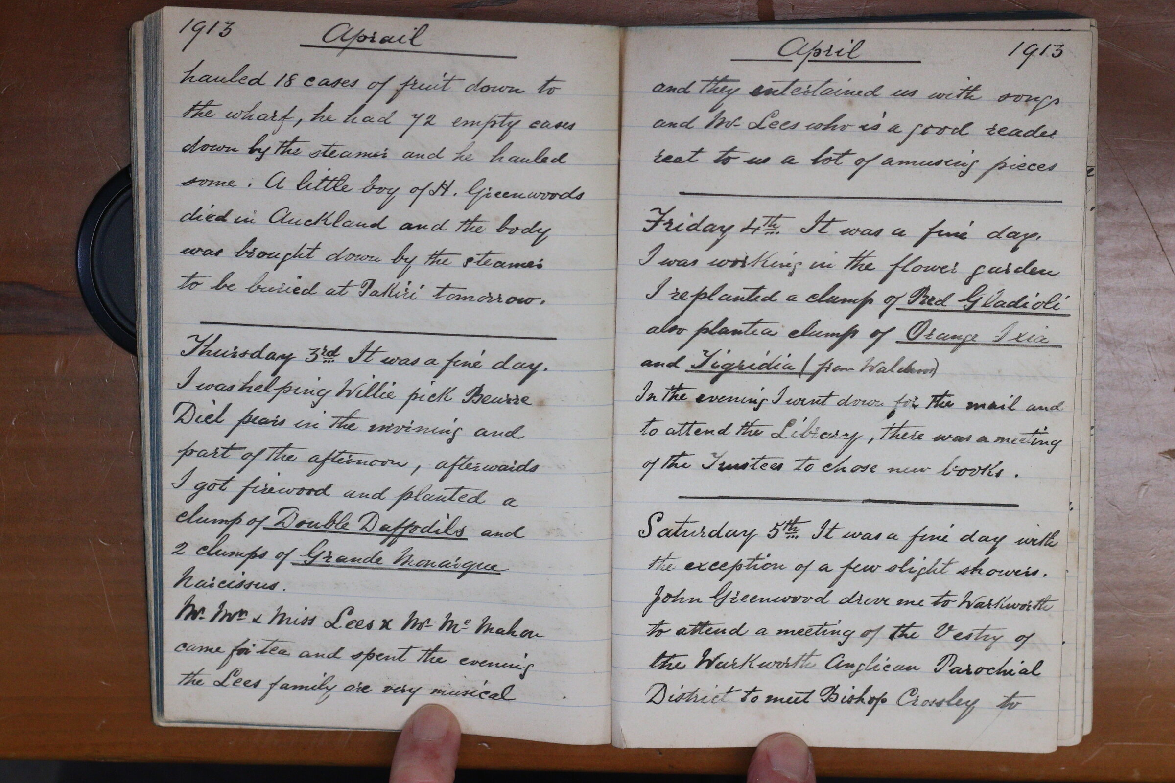 Original CS Clarke diary page