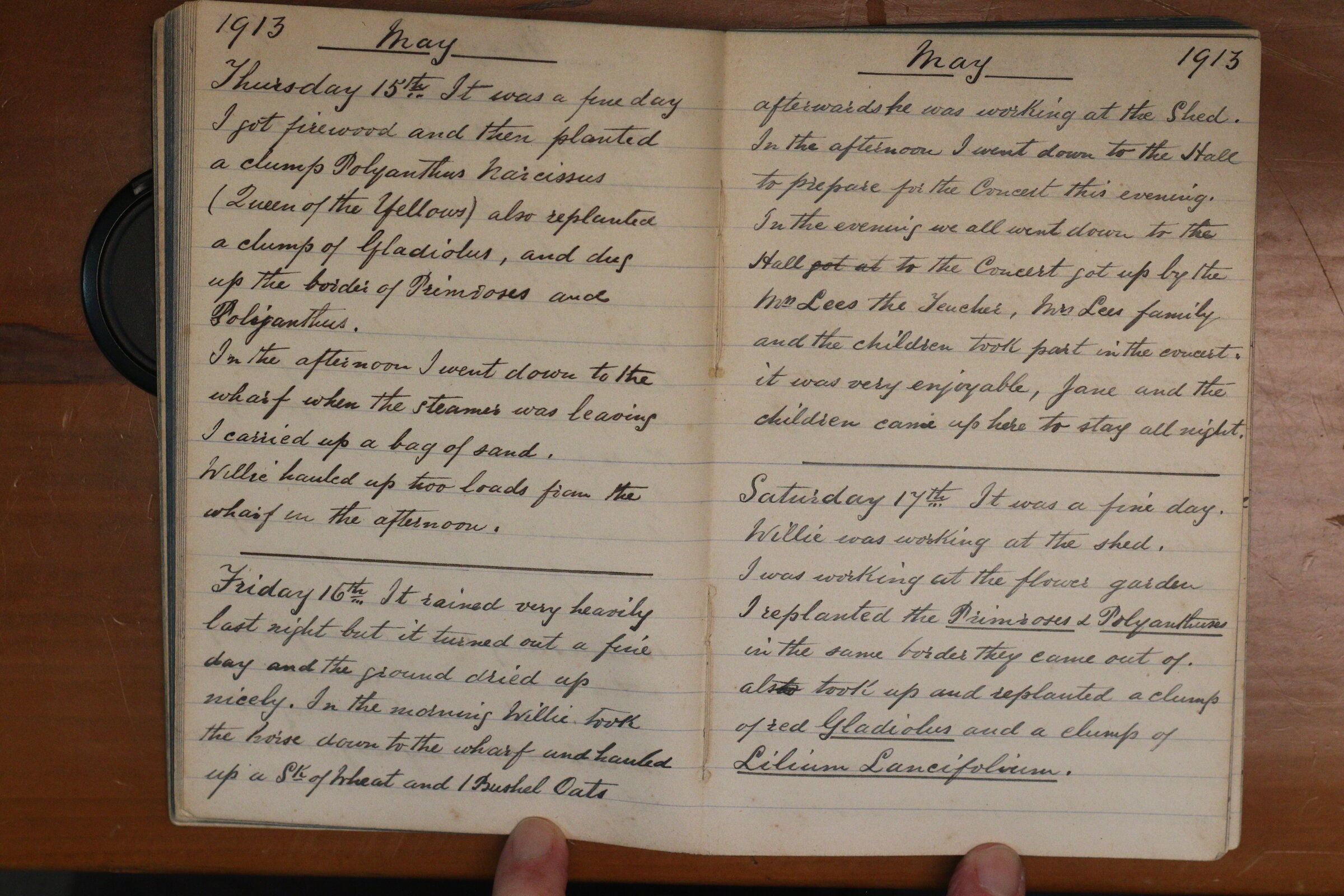 Original CS Clarke diary page