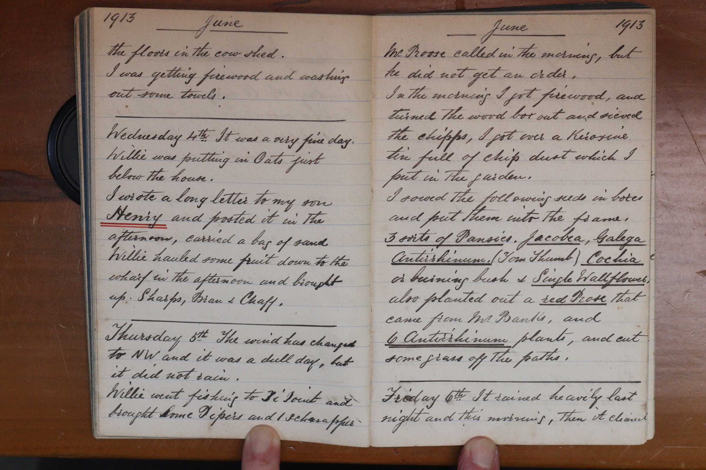 Original CS Clarke diary page