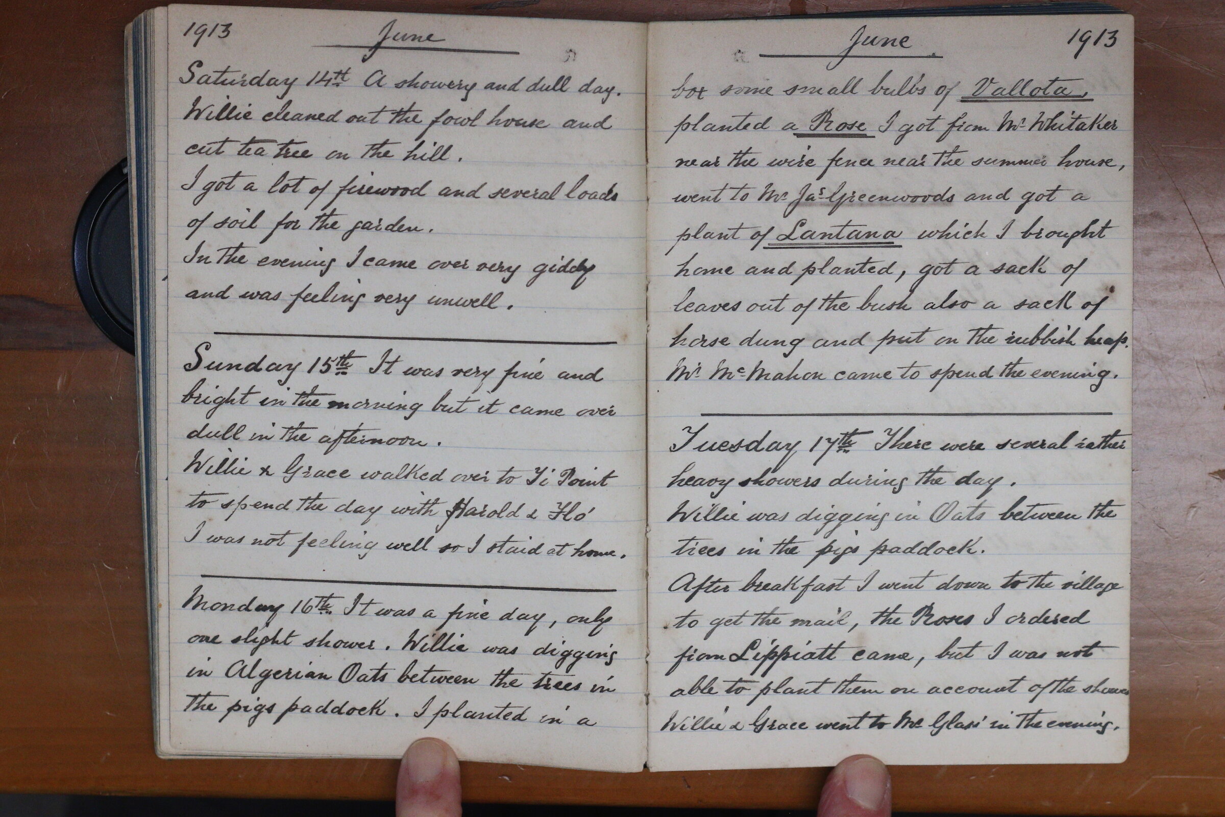 Original CS Clarke diary page