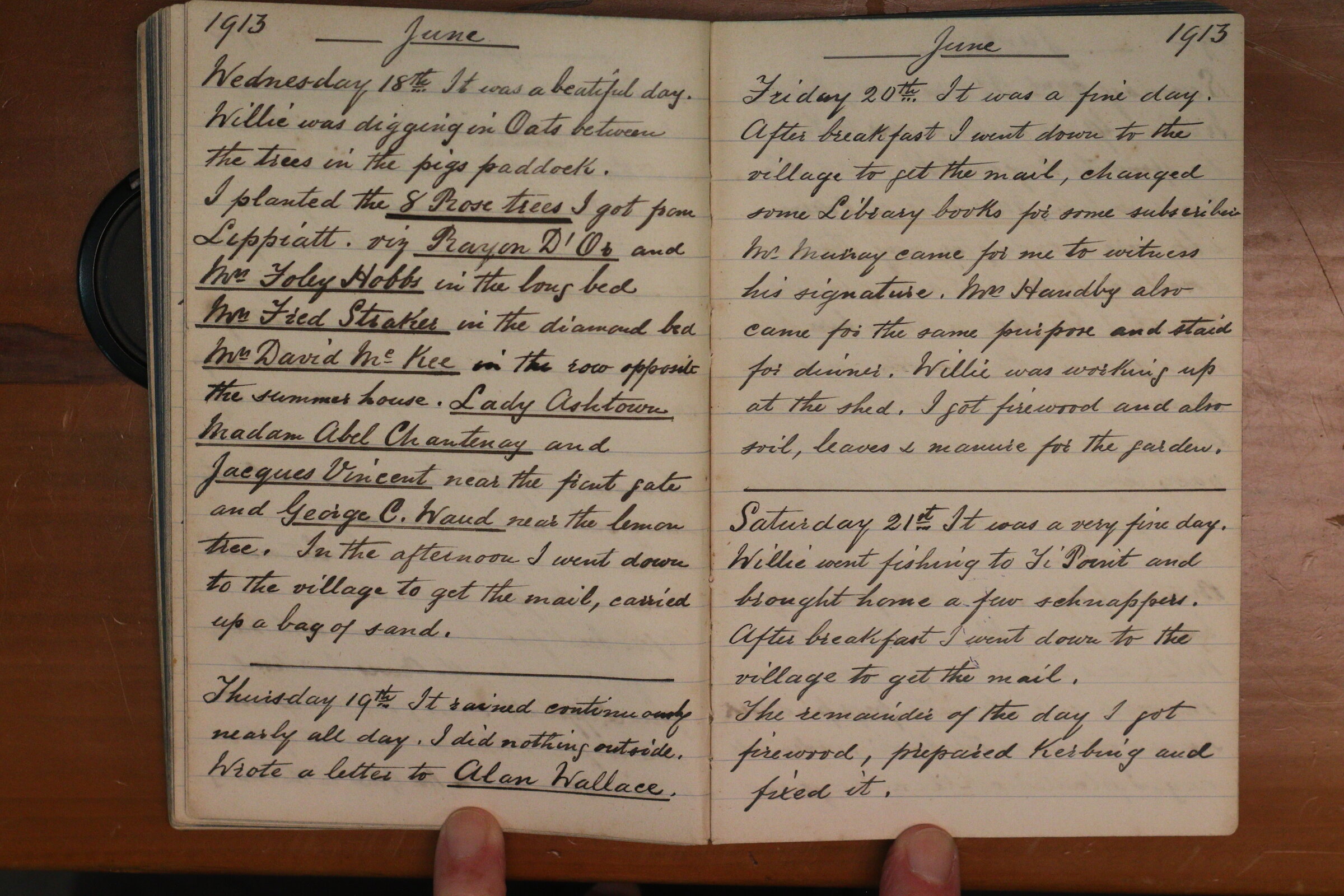 Original CS Clarke diary page