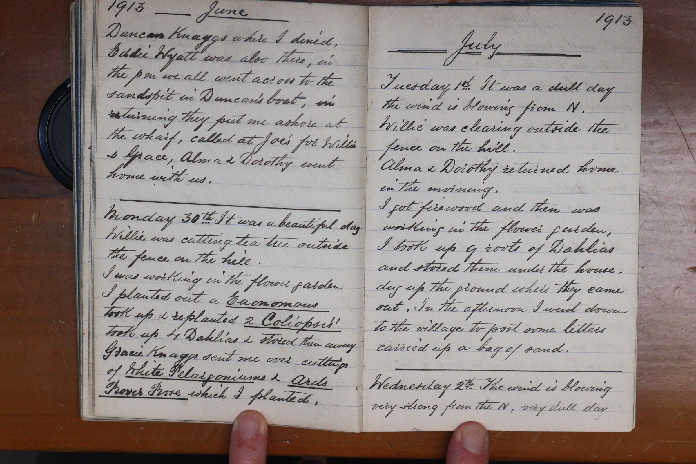 Original CS Clarke diary page