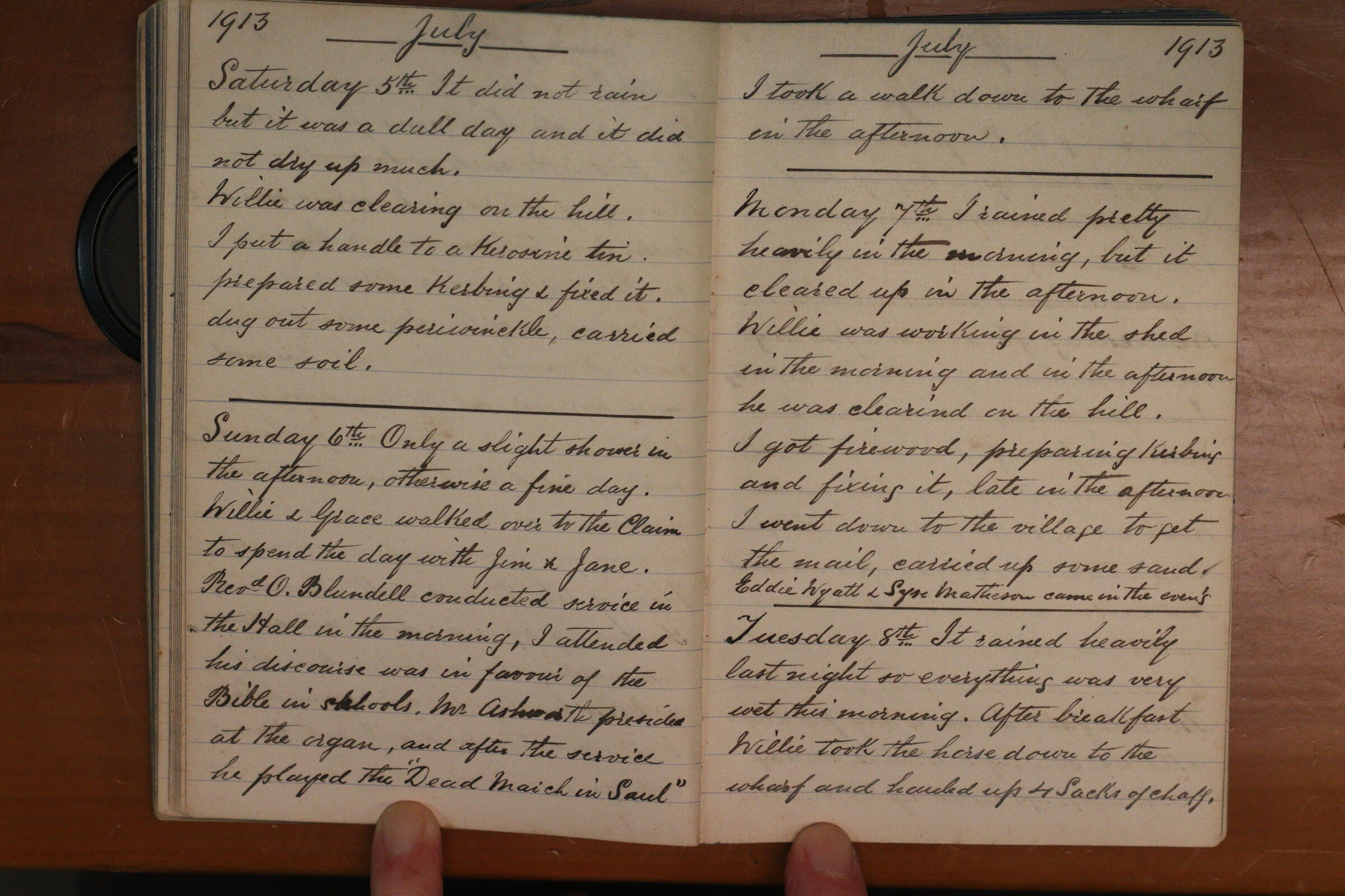 Original CS Clarke diary page