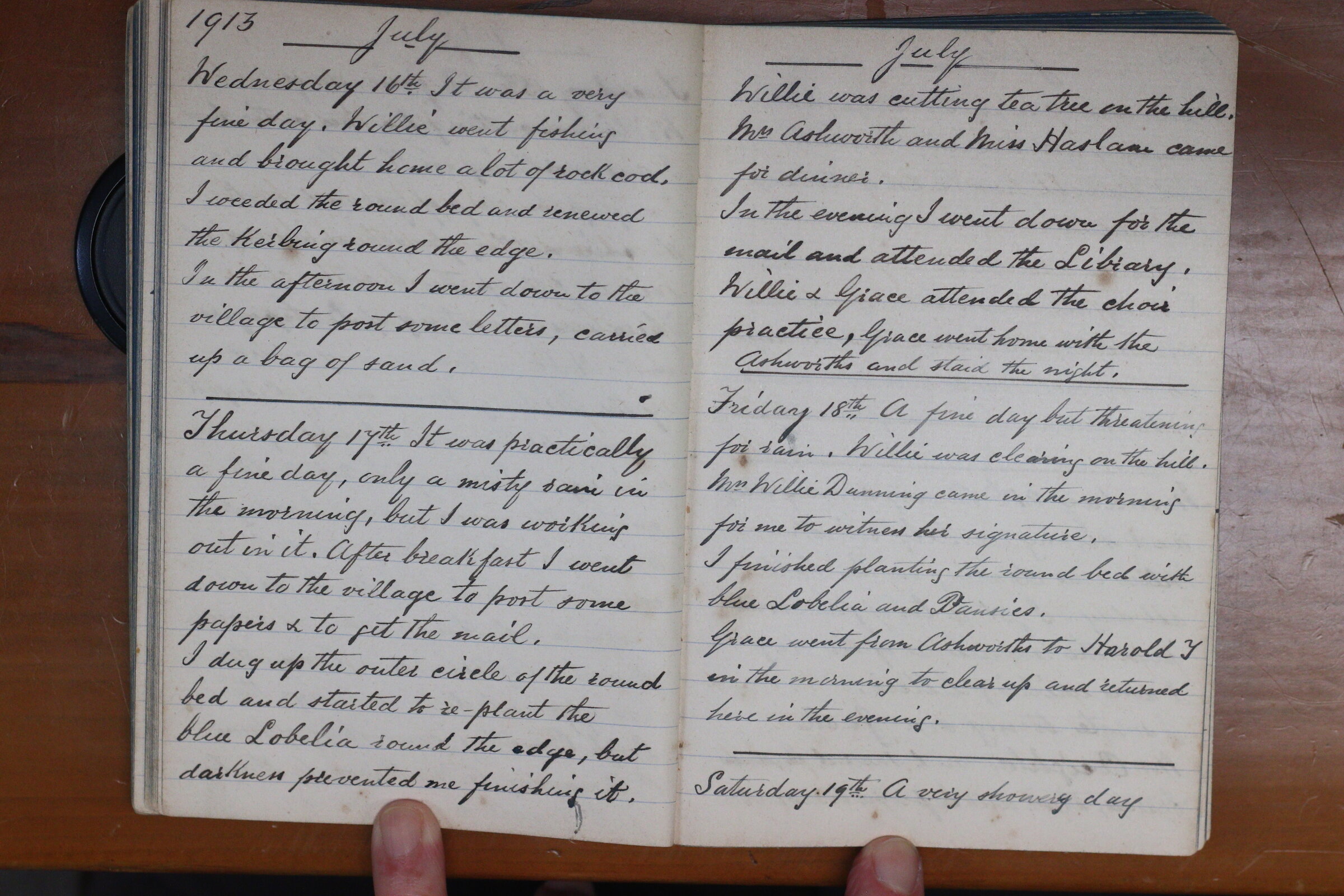 Original CS Clarke diary page