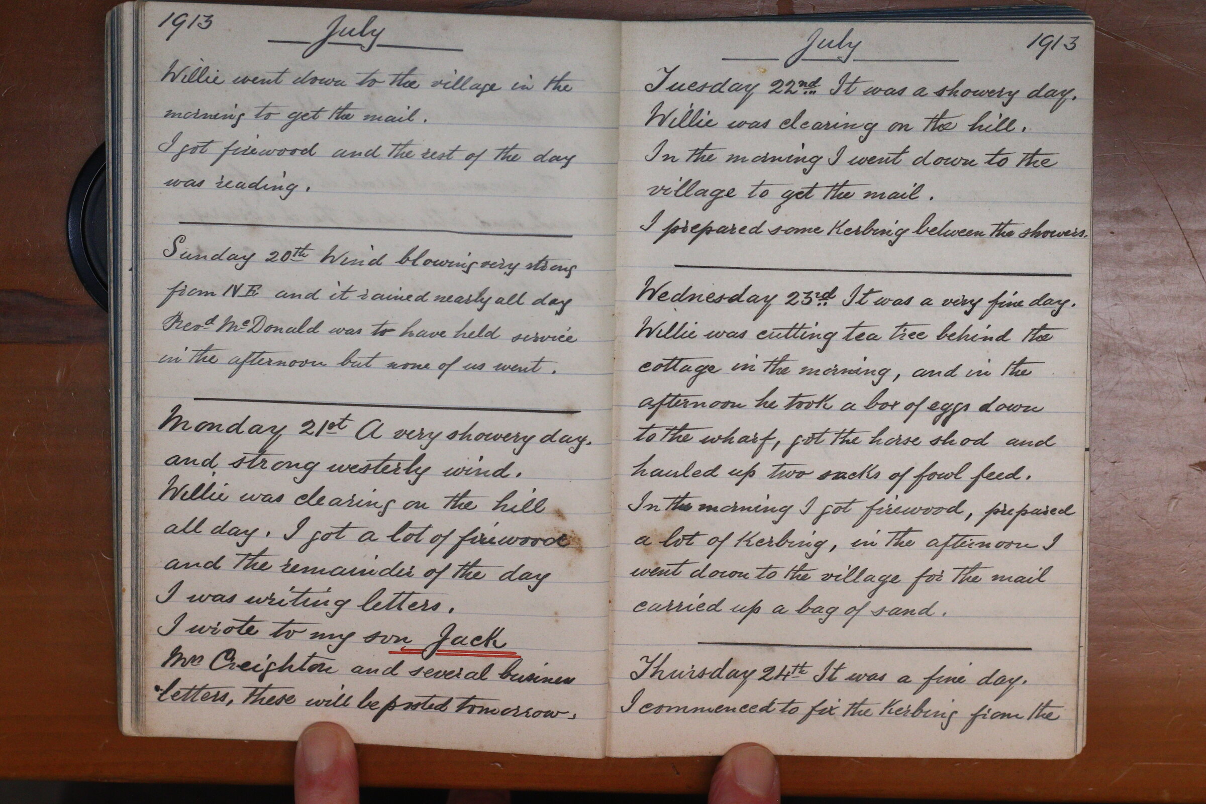 Original CS Clarke diary page