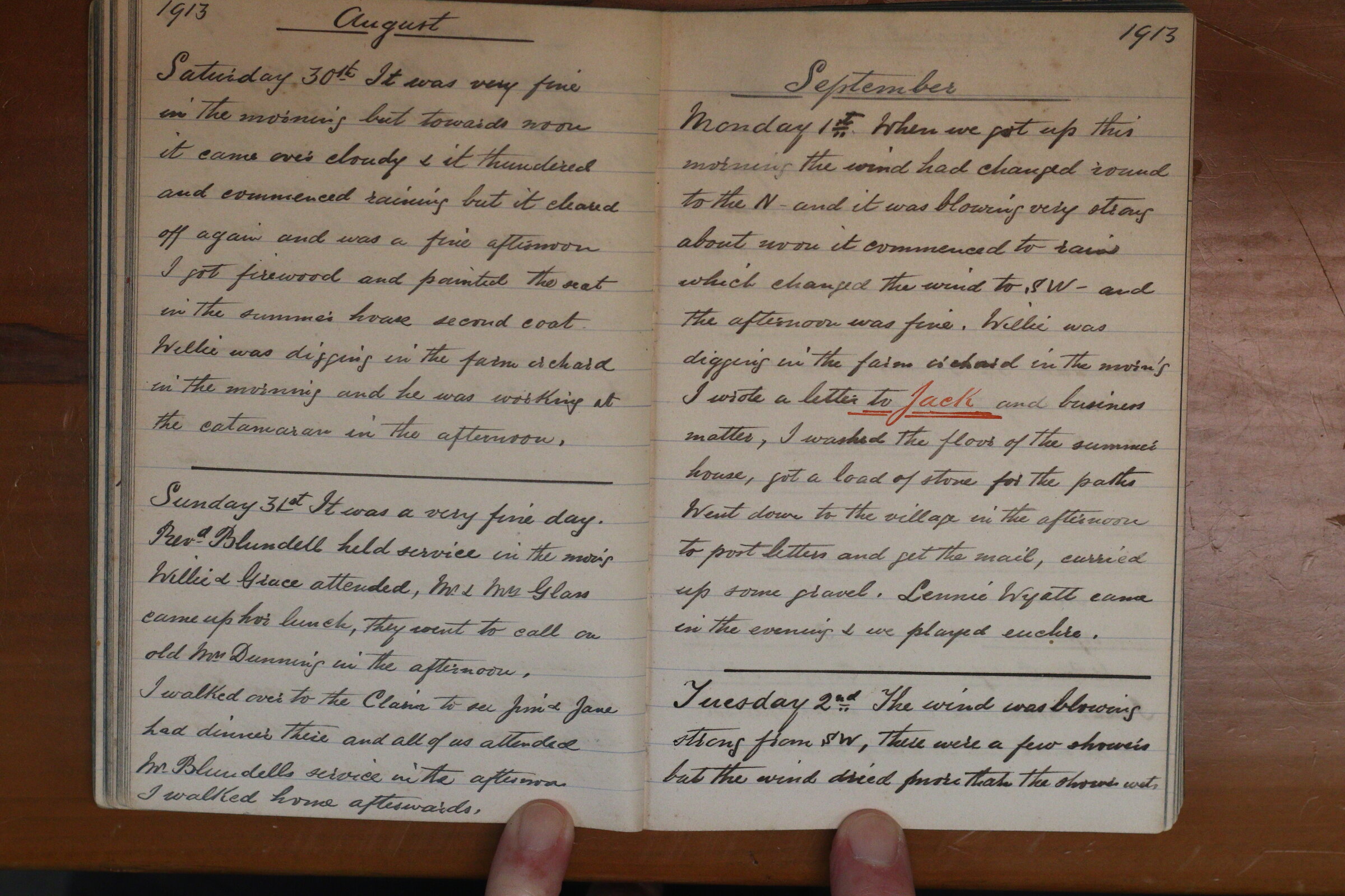 Original CS Clarke diary page